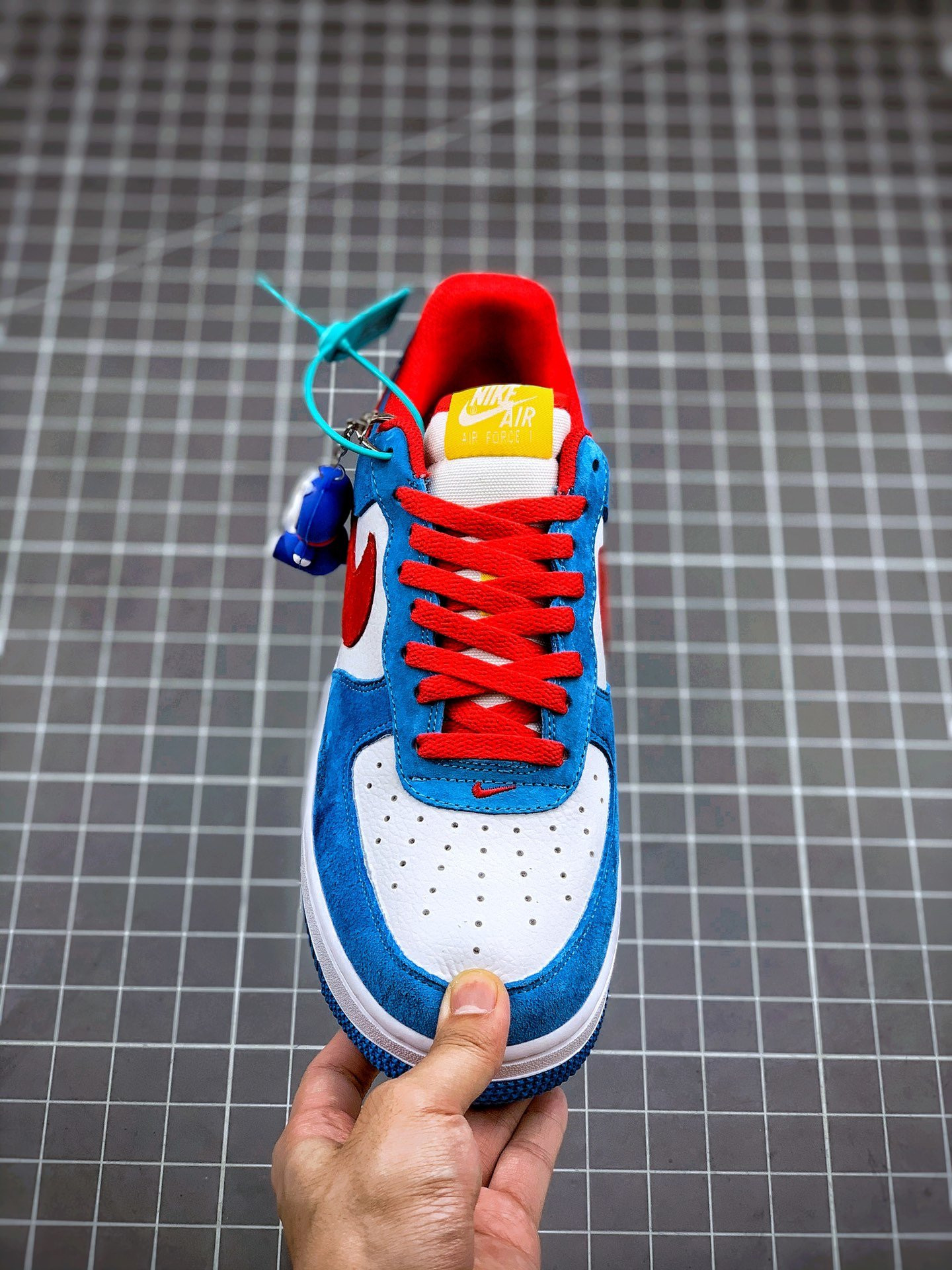 Nike Air Force 1 Low “Doraemon” Light Photo Blue/Speed Yellow-University Red For Sale