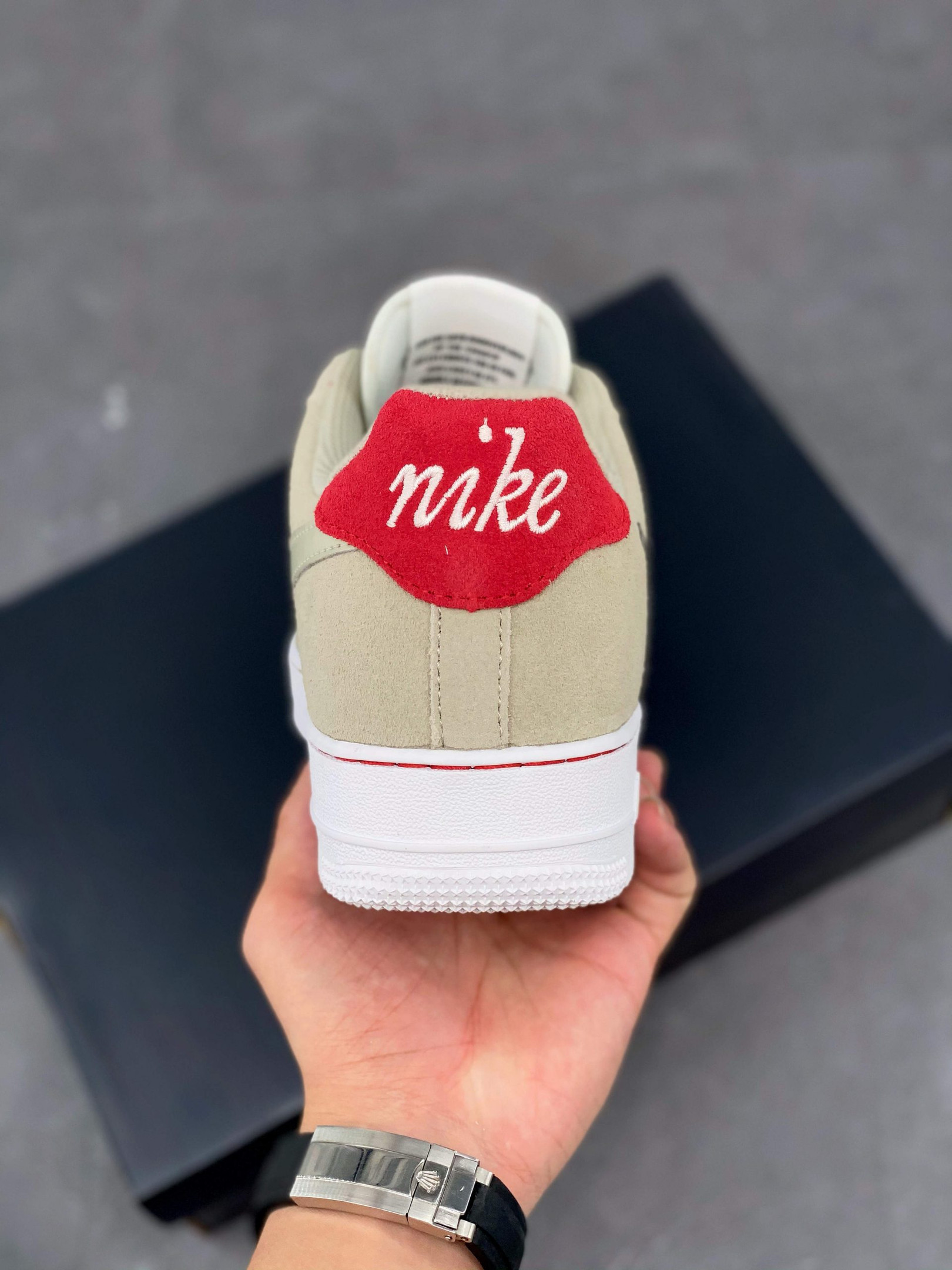 Nike Air Force 1 Low “First Use” Light Stone/Black-Sail-University Red For Sale