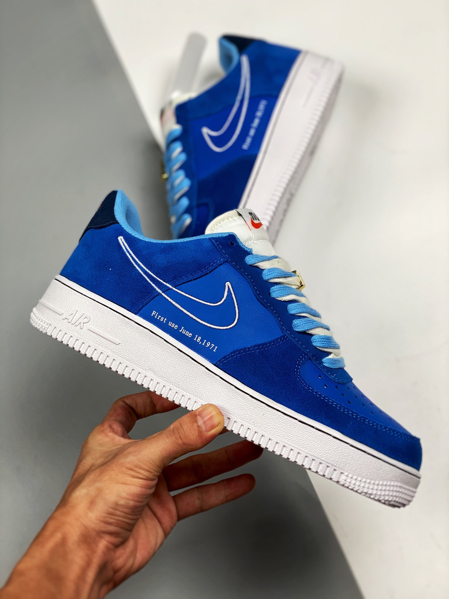 Nike Air Force 1 Low “First Use” University Blue/White For Sale