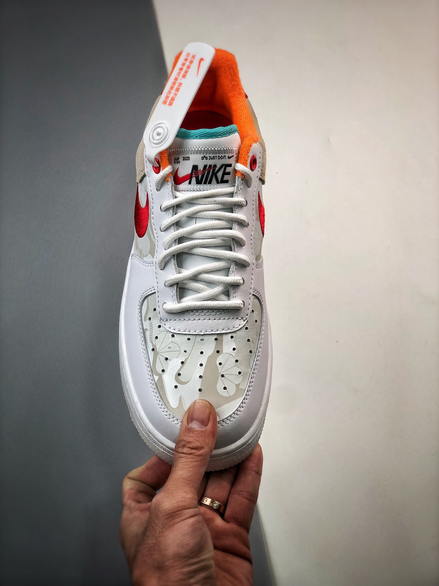 Nike Air Force 1 Low “Just Do It” White Red Teal For Sale