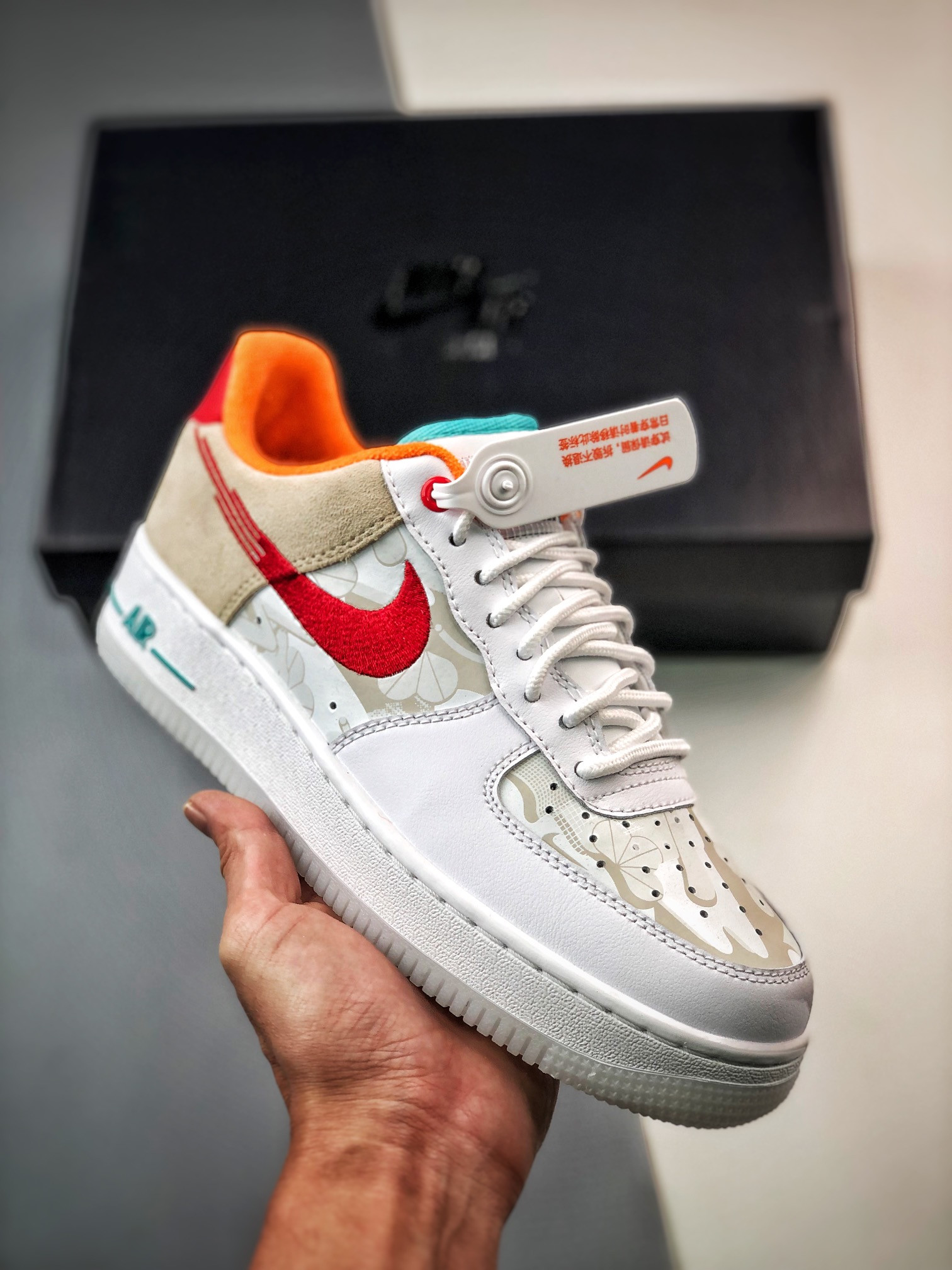 Nike Air Force 1 Low “Just Do It” White Red Teal For Sale