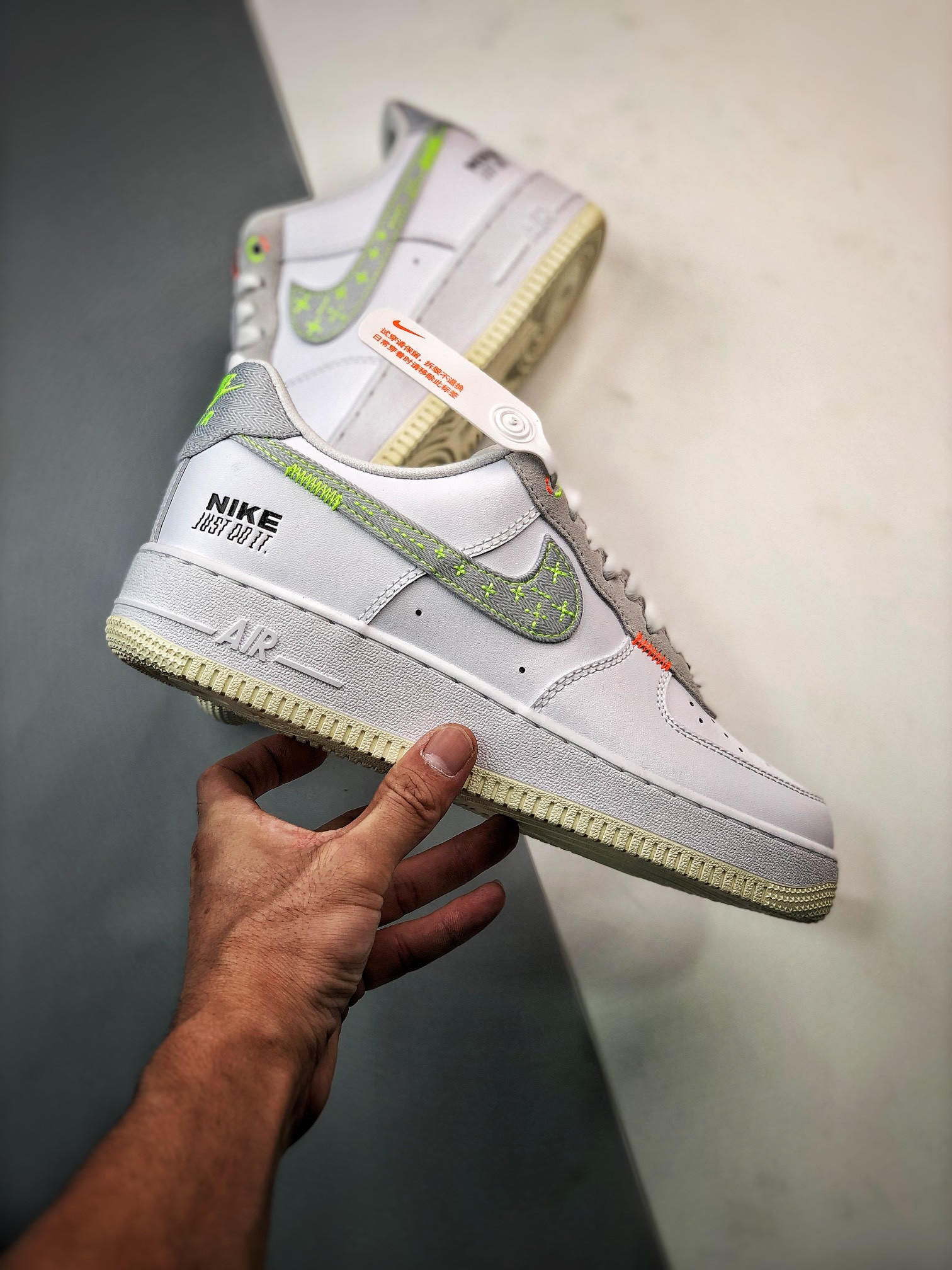 Nike Air Force 1 Low “Just Stitch It” White/Pink-Neon For Sale