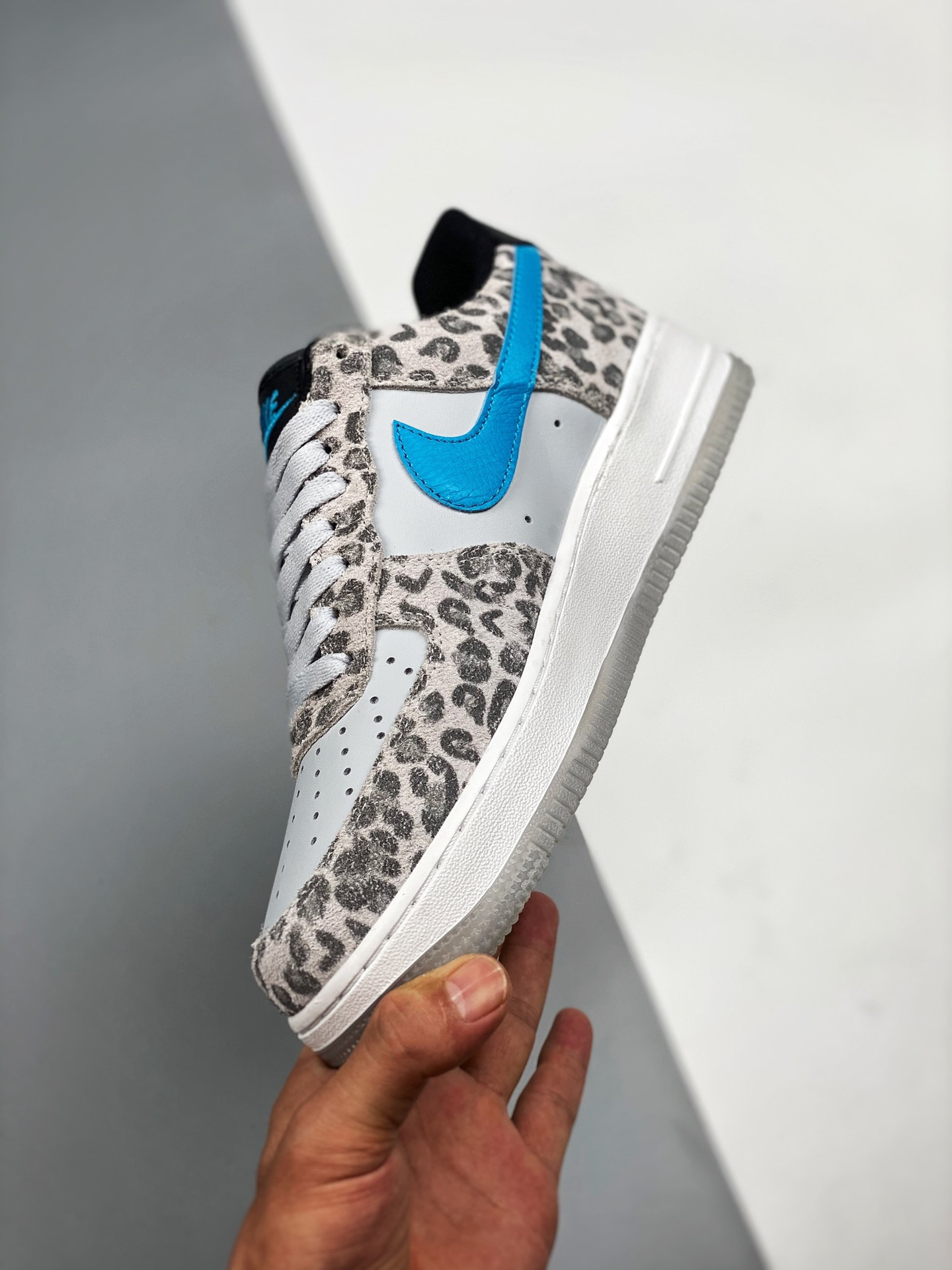 Nike Air Force 1 Low “Leopard” Pure Platinum/Light Blue Fury For Sale