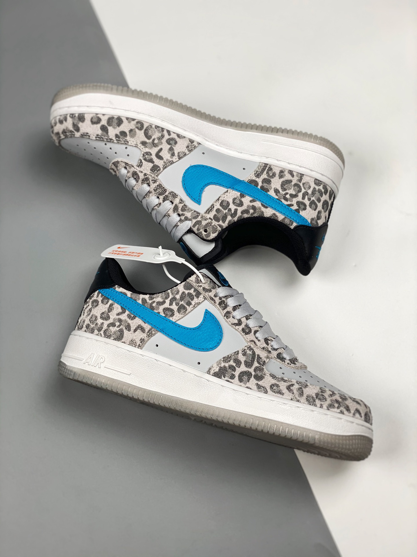 Nike Air Force 1 Low “Leopard” Pure Platinum/Light Blue Fury For Sale