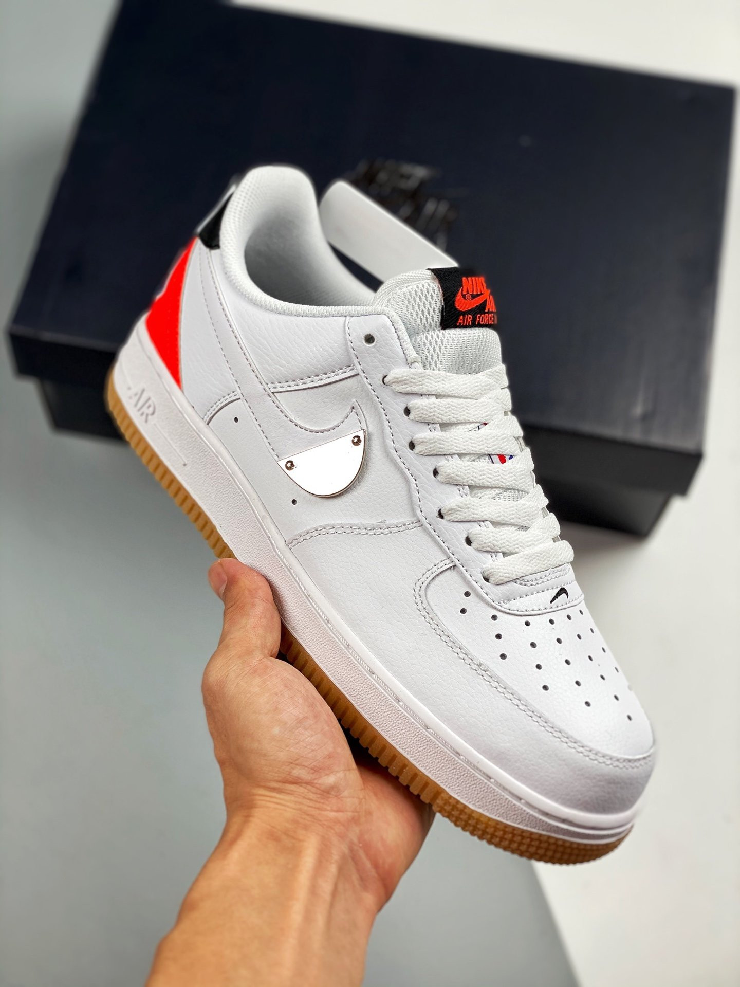 Nike Air Force 1 Low “NBA” White/Bright Crimson-Black