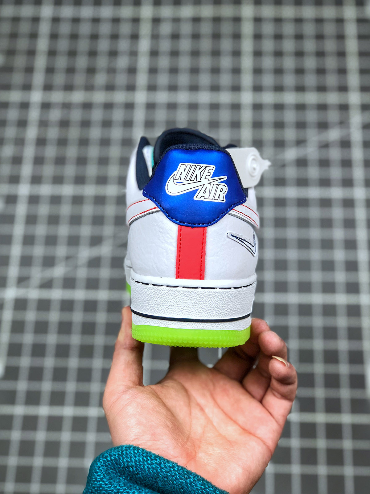 Nike Air Force 1 Low “Outside The Lines” White/Racer Blue-Aurora Green For Sale