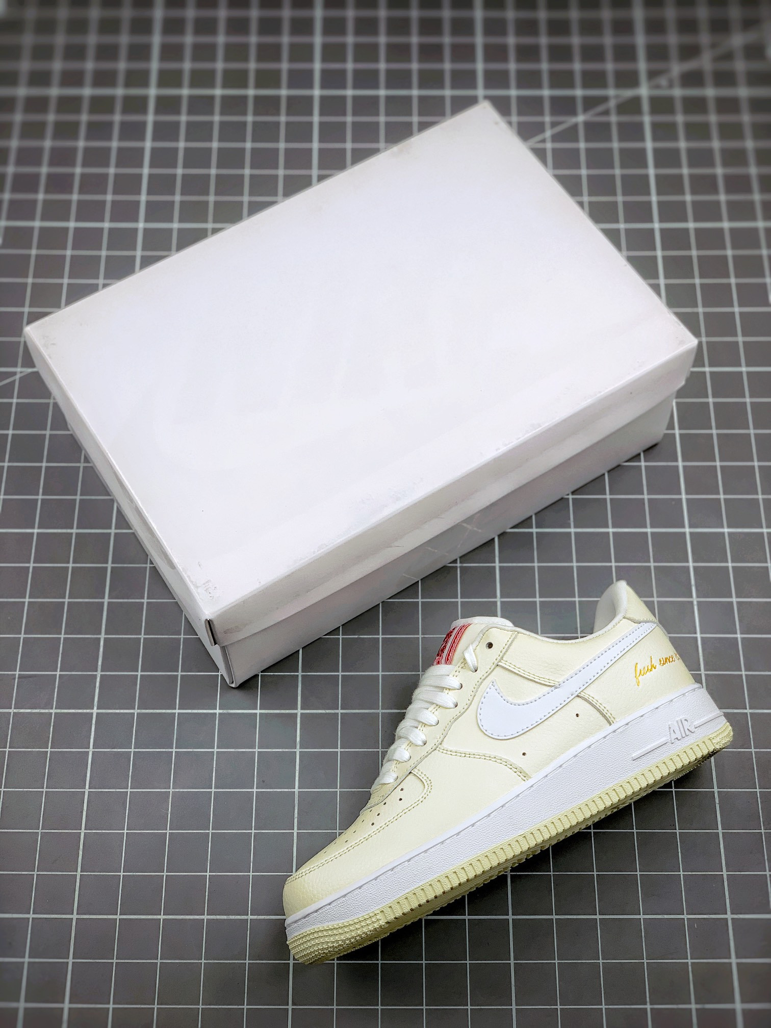 Nike Air Force 1 Low “Popcorn” Coconut Milk/White-University Red For Sale