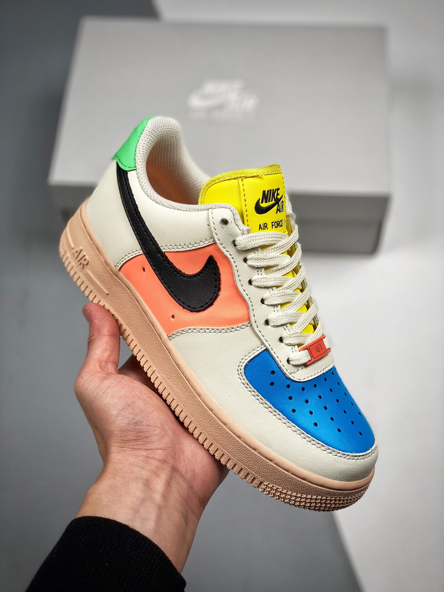 Nike Air Force 1 Low “Sail Multi” Sail/Black-Bright Mango For Sale