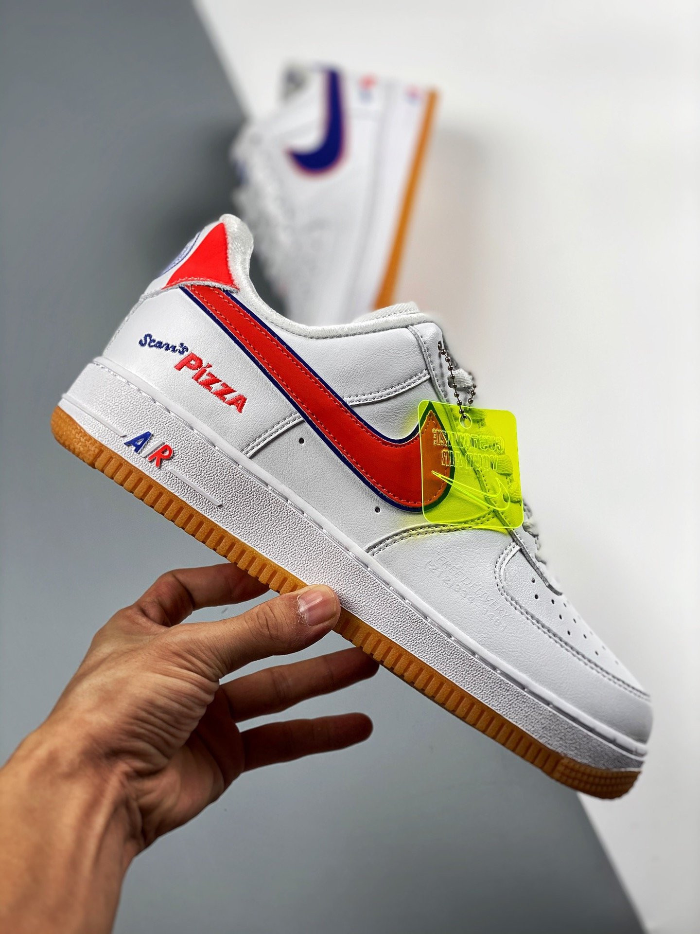 Nike Air Force 1 Low “Scarr’s Pizza” White Blue Red For Sale