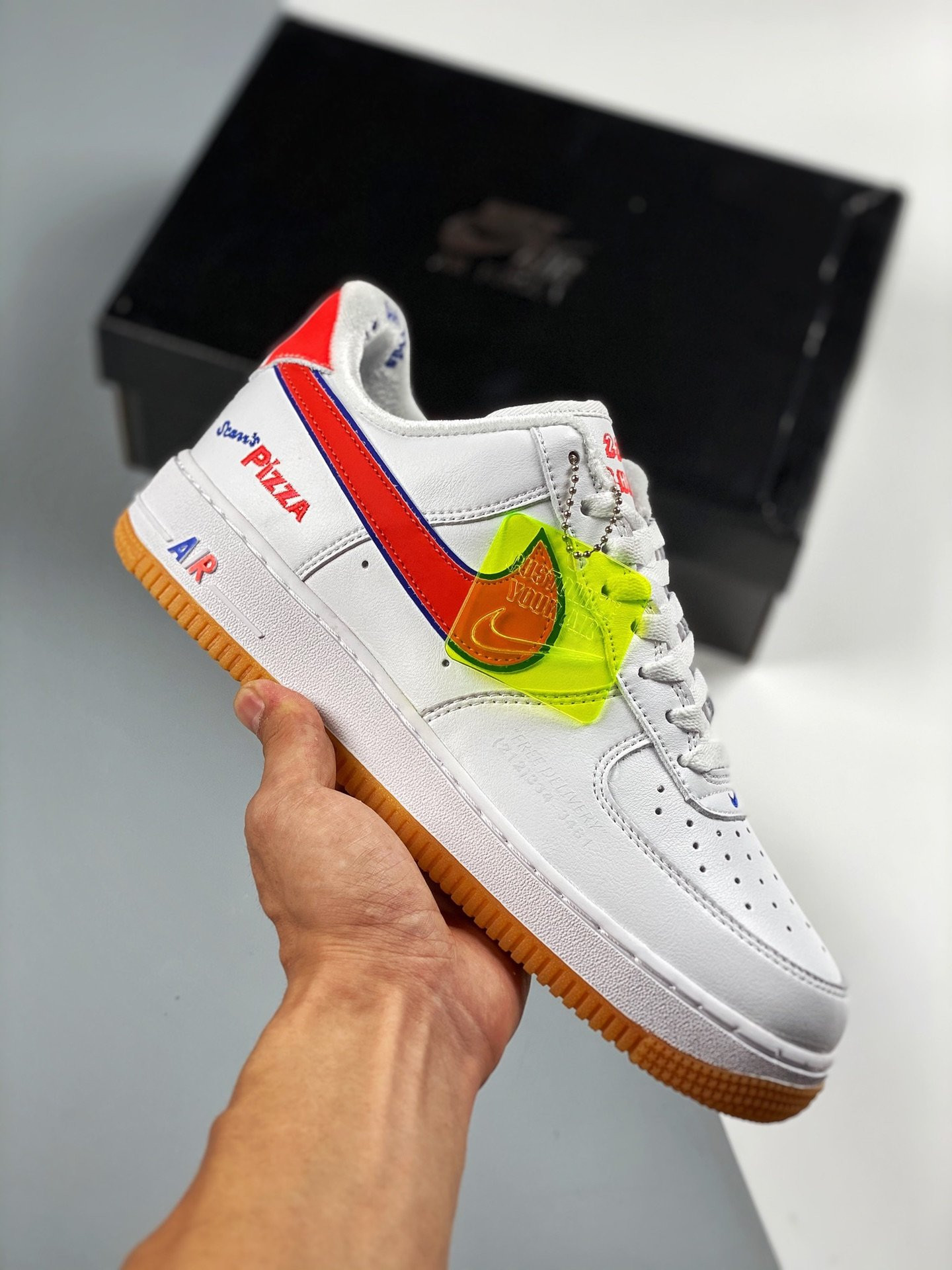 Nike Air Force 1 Low “Scarr’s Pizza” White Blue Red For Sale