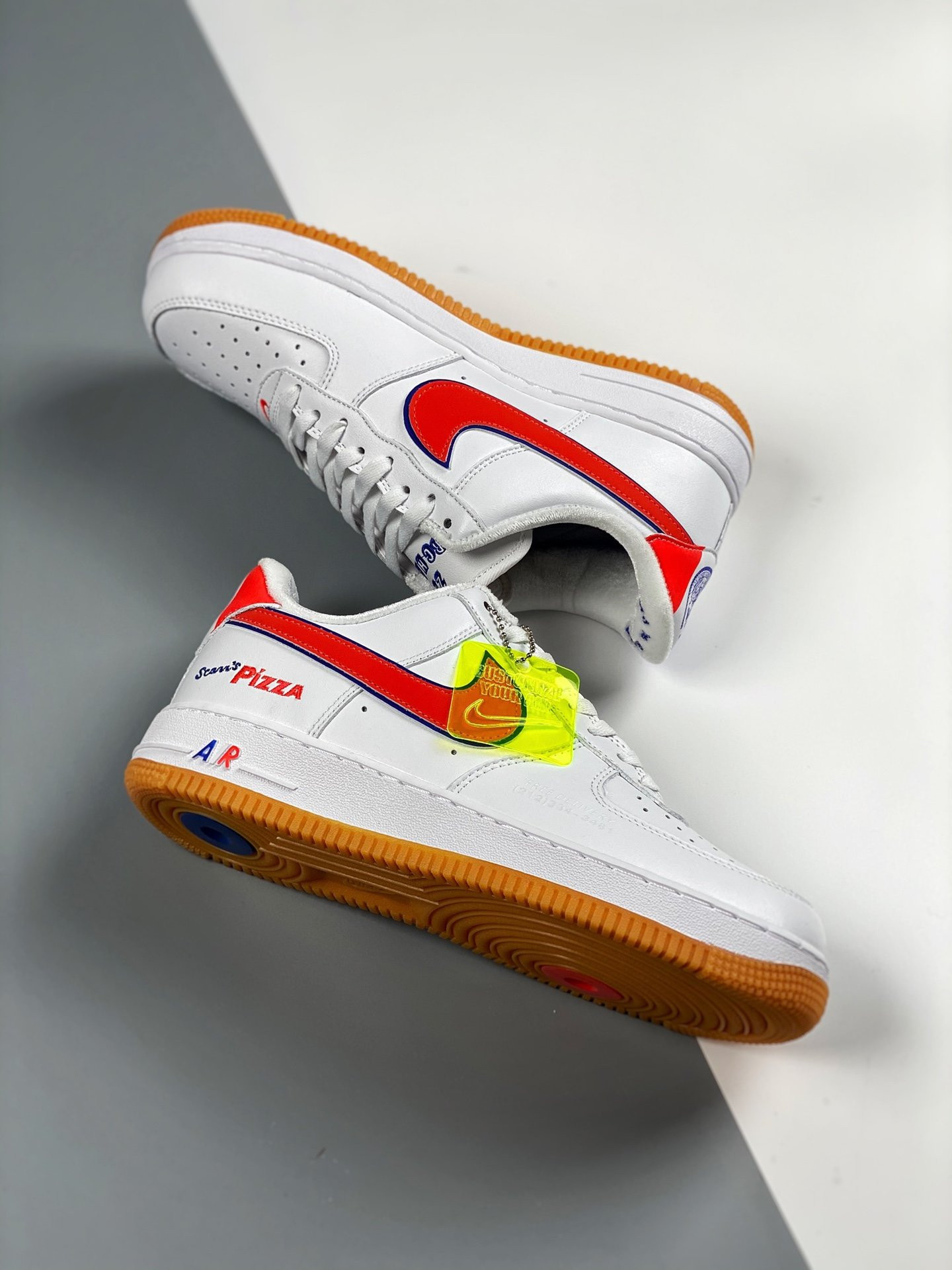 Nike Air Force 1 Low “Scarr’s Pizza” White Blue Red For Sale