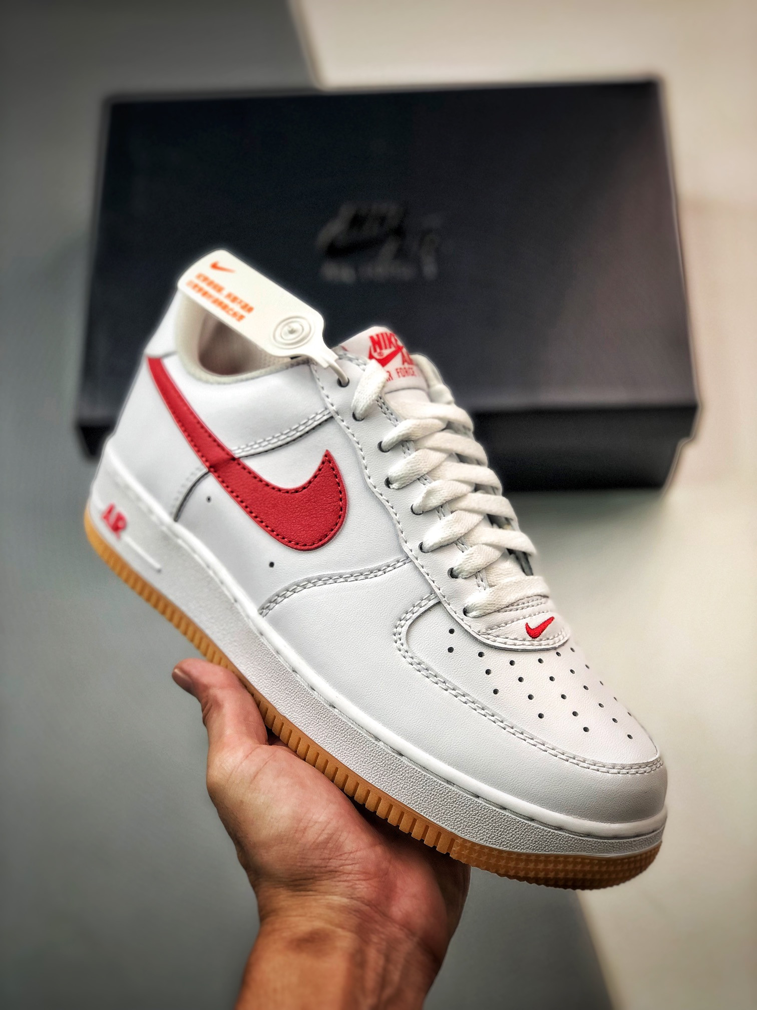 Nike Air Force 1 Low “Since 82” White/University Red-Gum Yellow For Sale