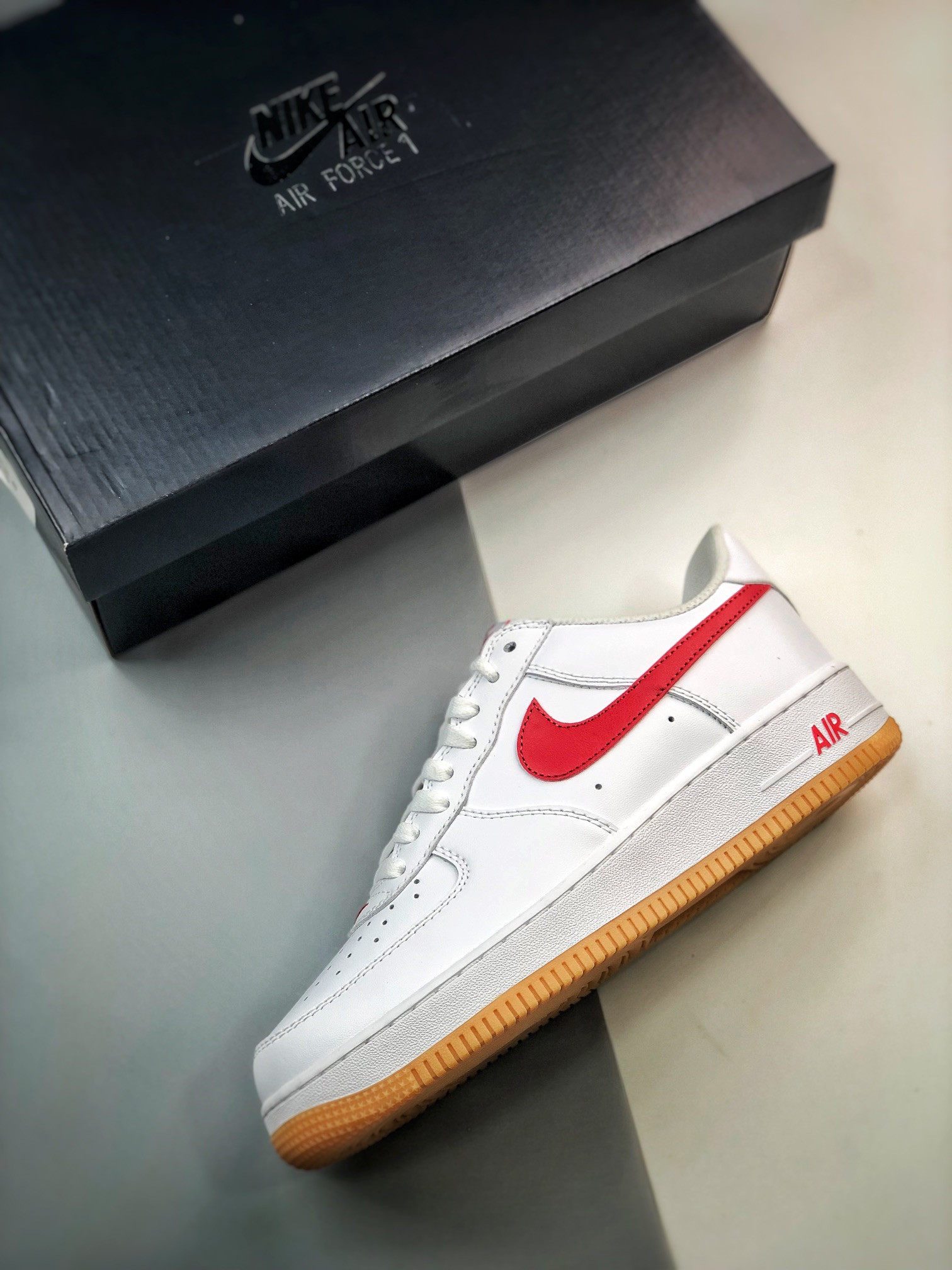 Nike Air Force 1 Low “Since 82” White/University Red-Gum Yellow For Sale