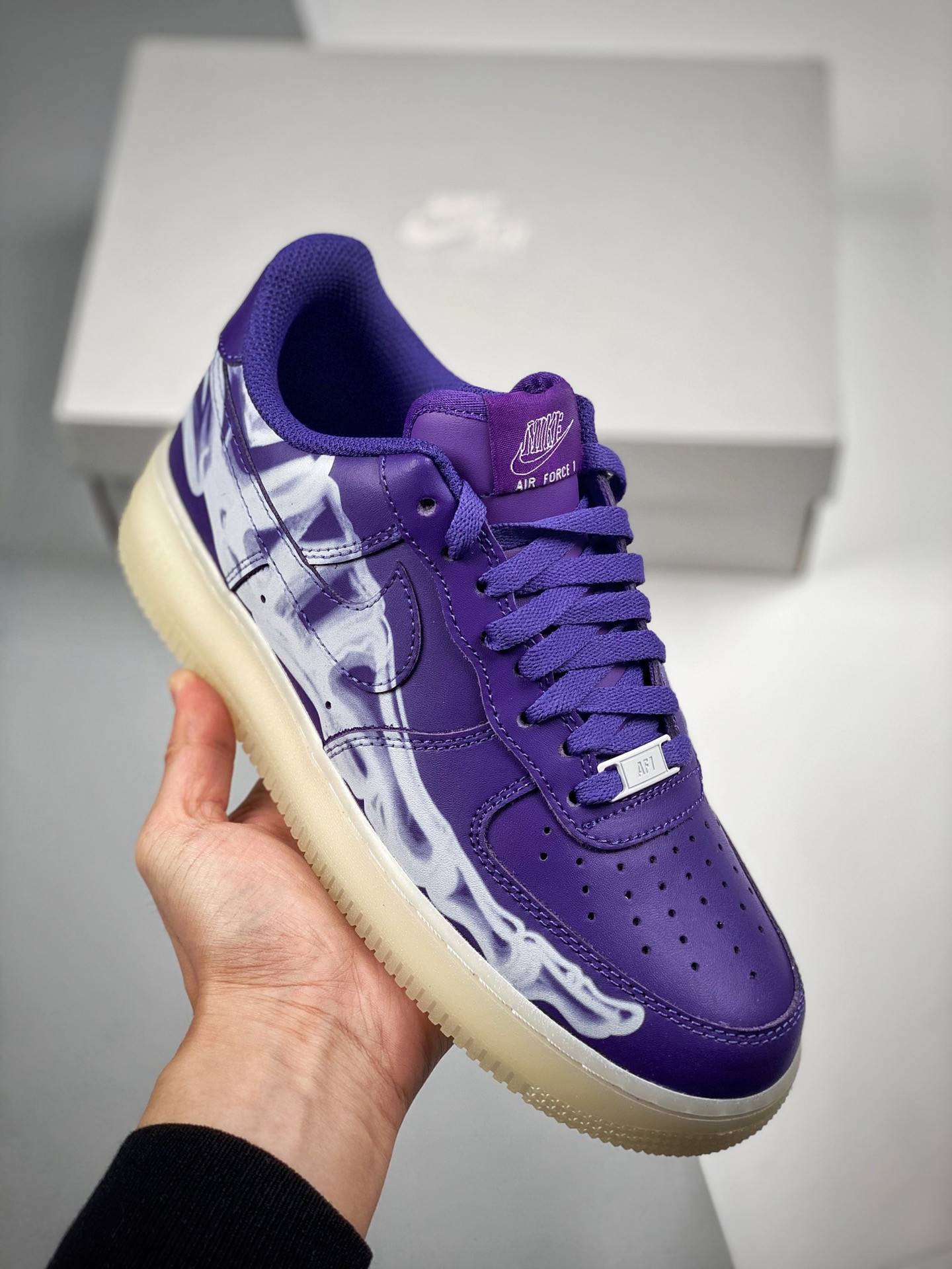 Nike Air Force 1 Low “Skeleton” Court Purple/White For Sale