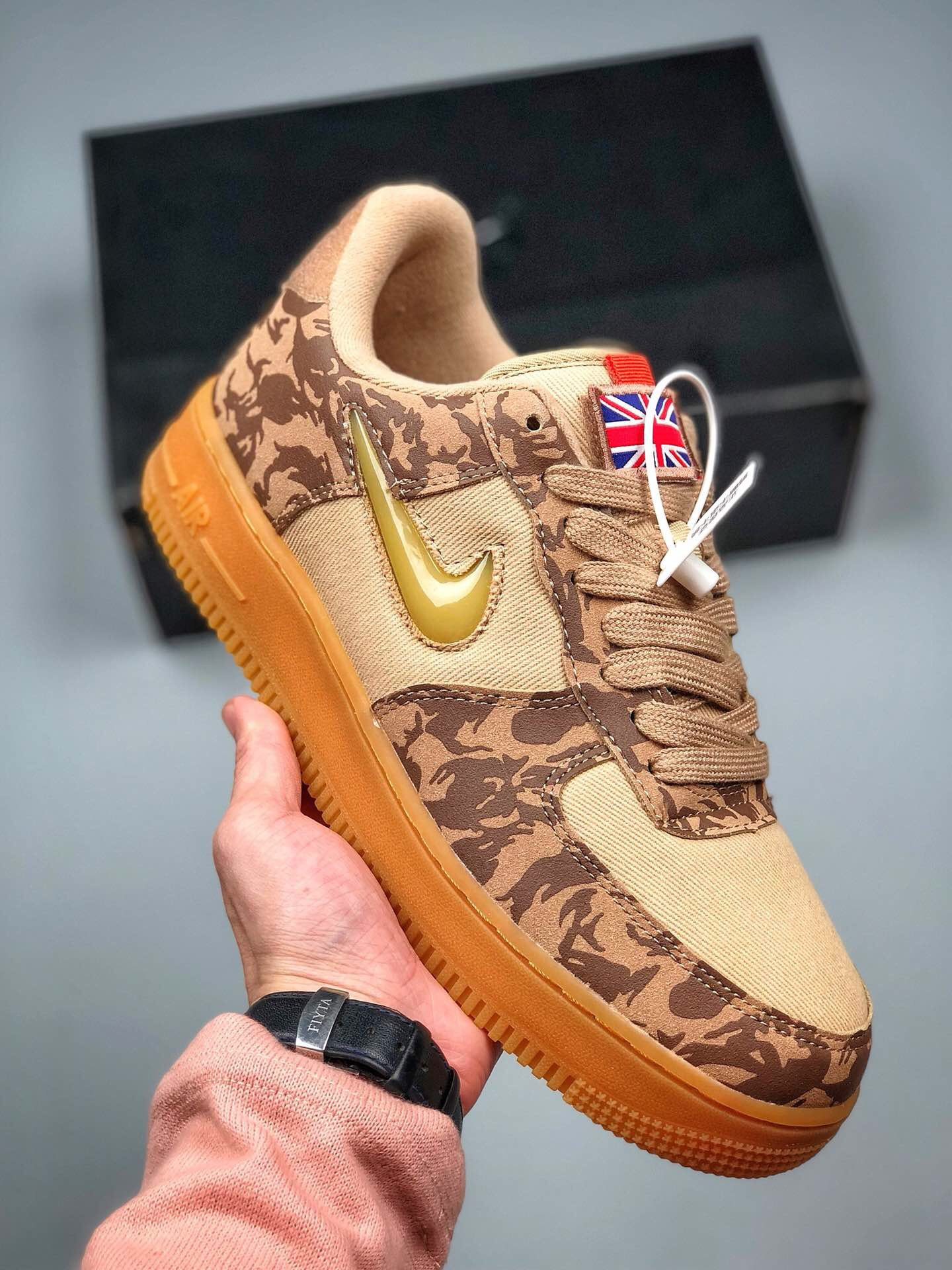 Nike Air Force 1 Low “UK” Hemp/Military Brown-Orange For Sale