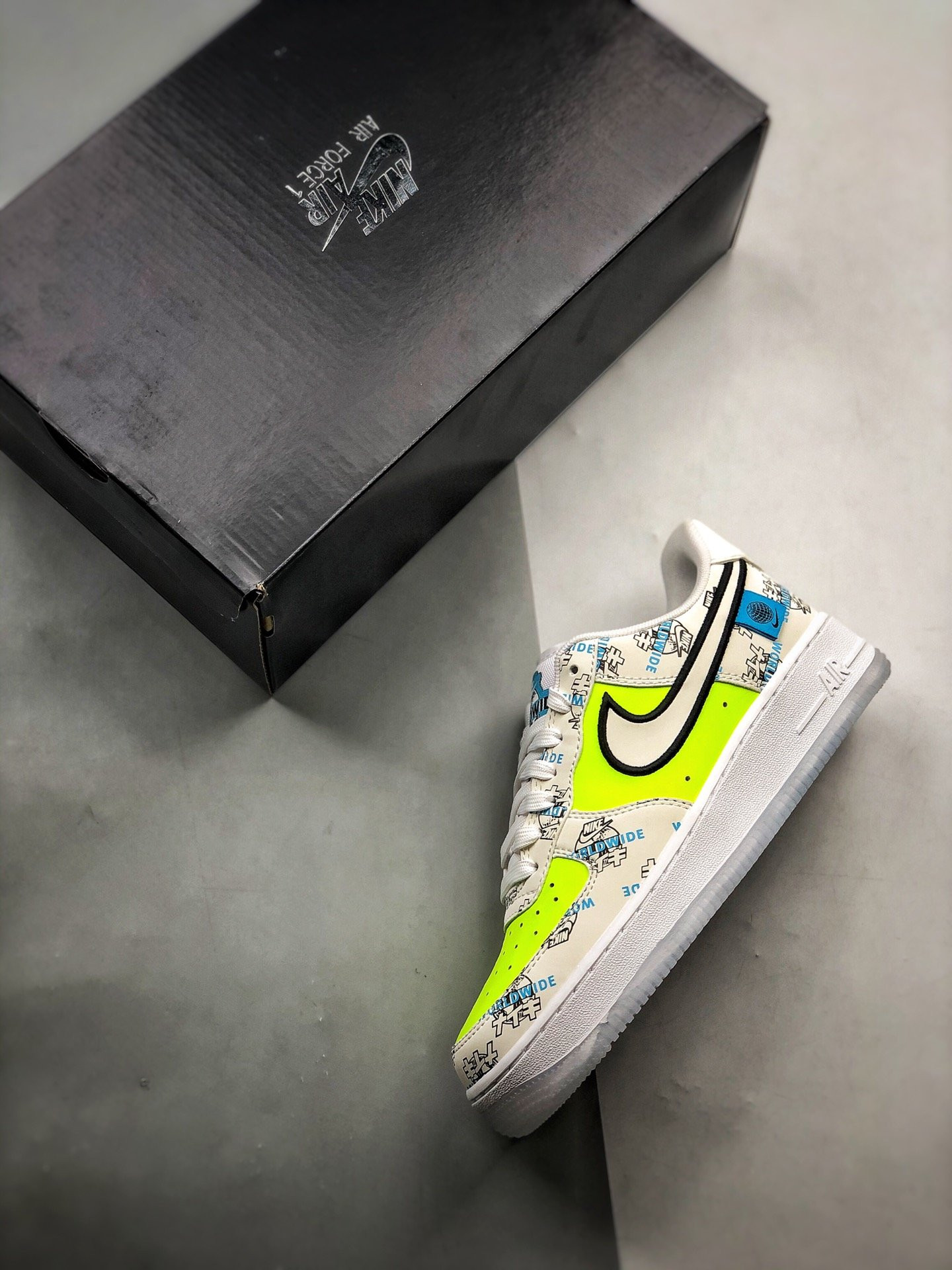 Nike Air Force 1 Low “Worldwide” Black/Flash Crimson-Green Strike For Sale