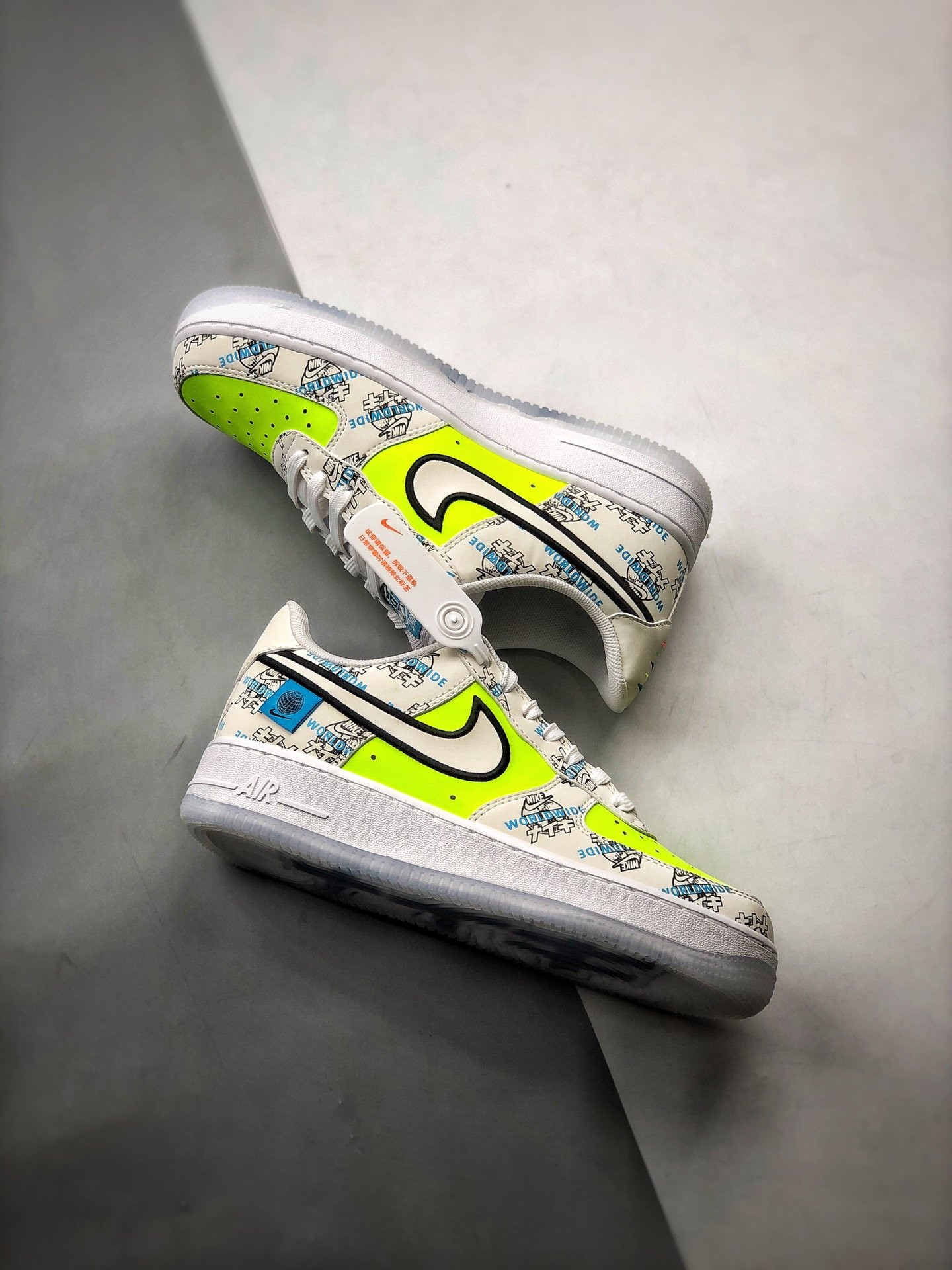 Nike Air Force 1 Low “Worldwide” Black/Flash Crimson-Green Strike For Sale