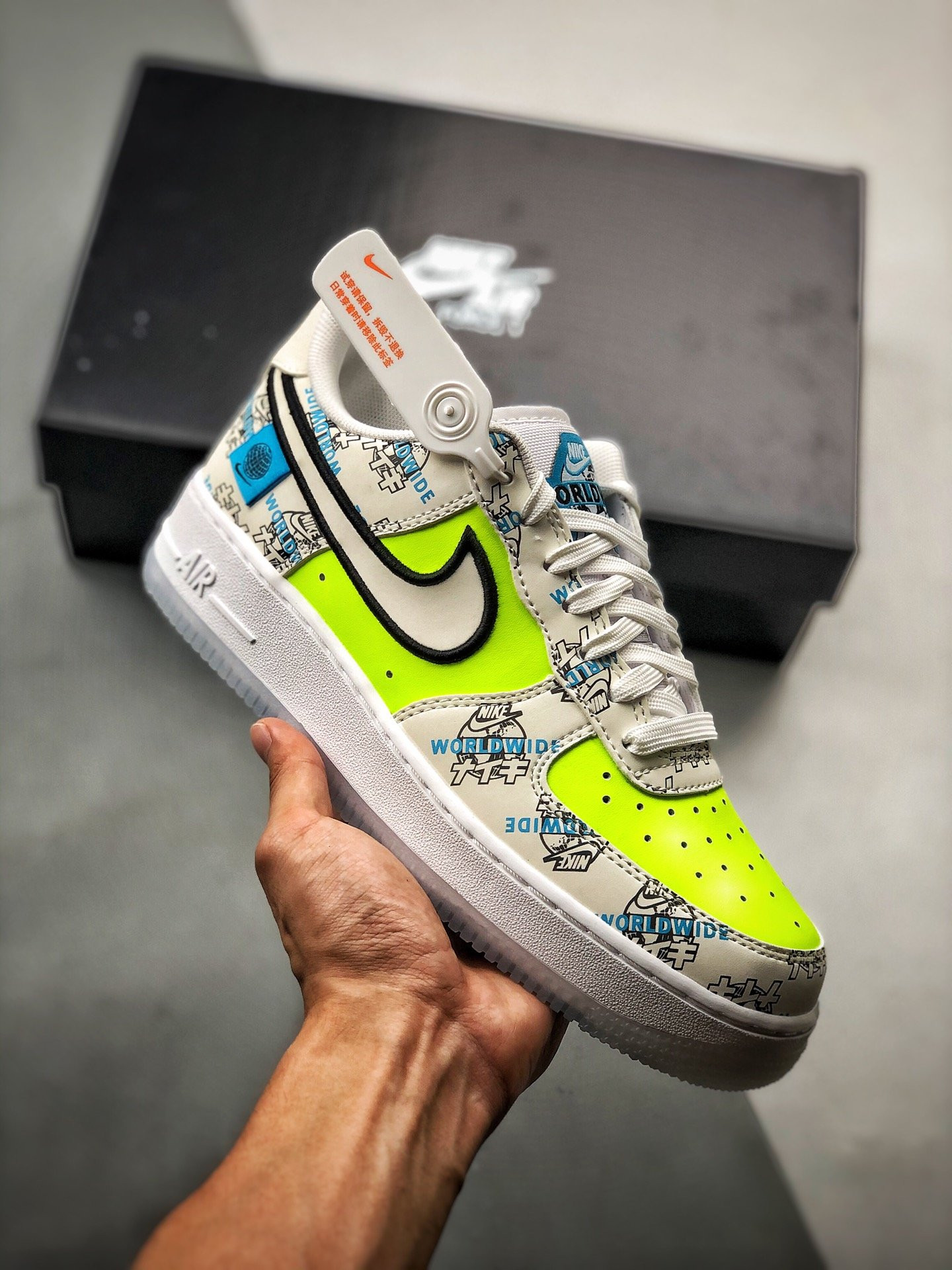 Nike Air Force 1 Low “Worldwide” Black/Flash Crimson-Green Strike For Sale