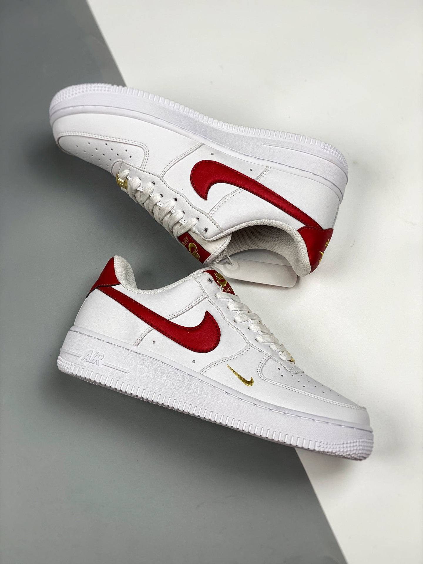 Nike Air Force 1 Low ’07 Essential White Gym Red CZ0270-104 For Sale