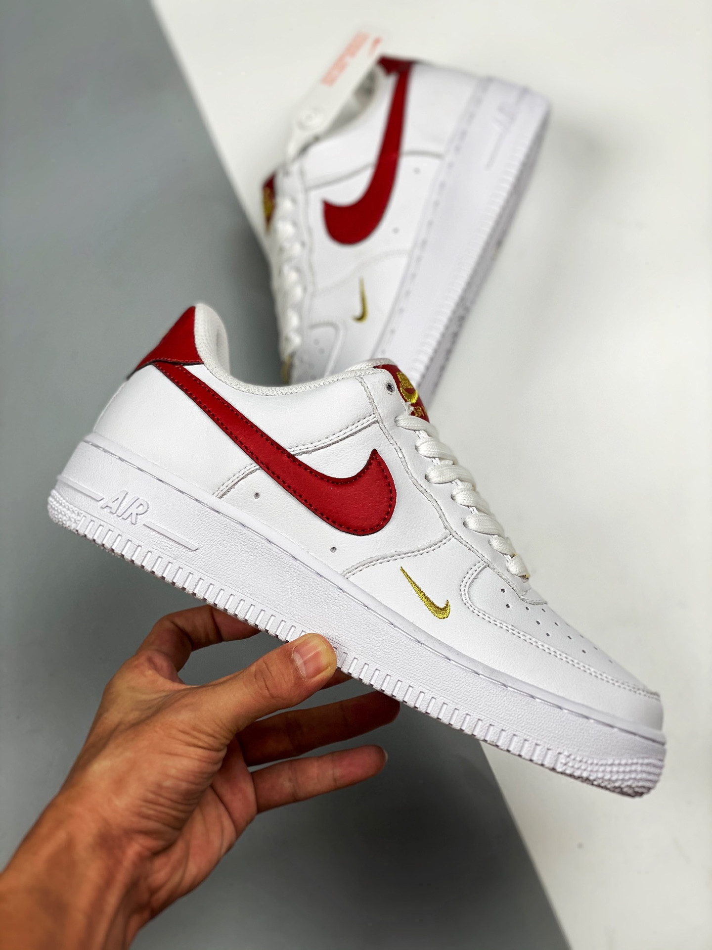 Nike Air Force 1 Low ’07 Essential White Gym Red CZ0270-104 For Sale