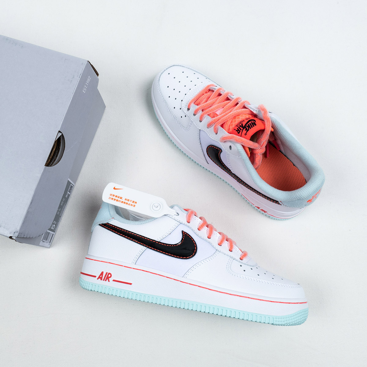 Nike Air Force 1 Low 07 LV8 White Flash Crimson Atomic Pink For Sale