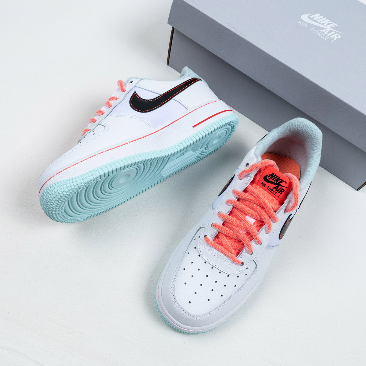Nike Air Force 1 Low 07 LV8 White Flash Crimson Atomic Pink For Sale