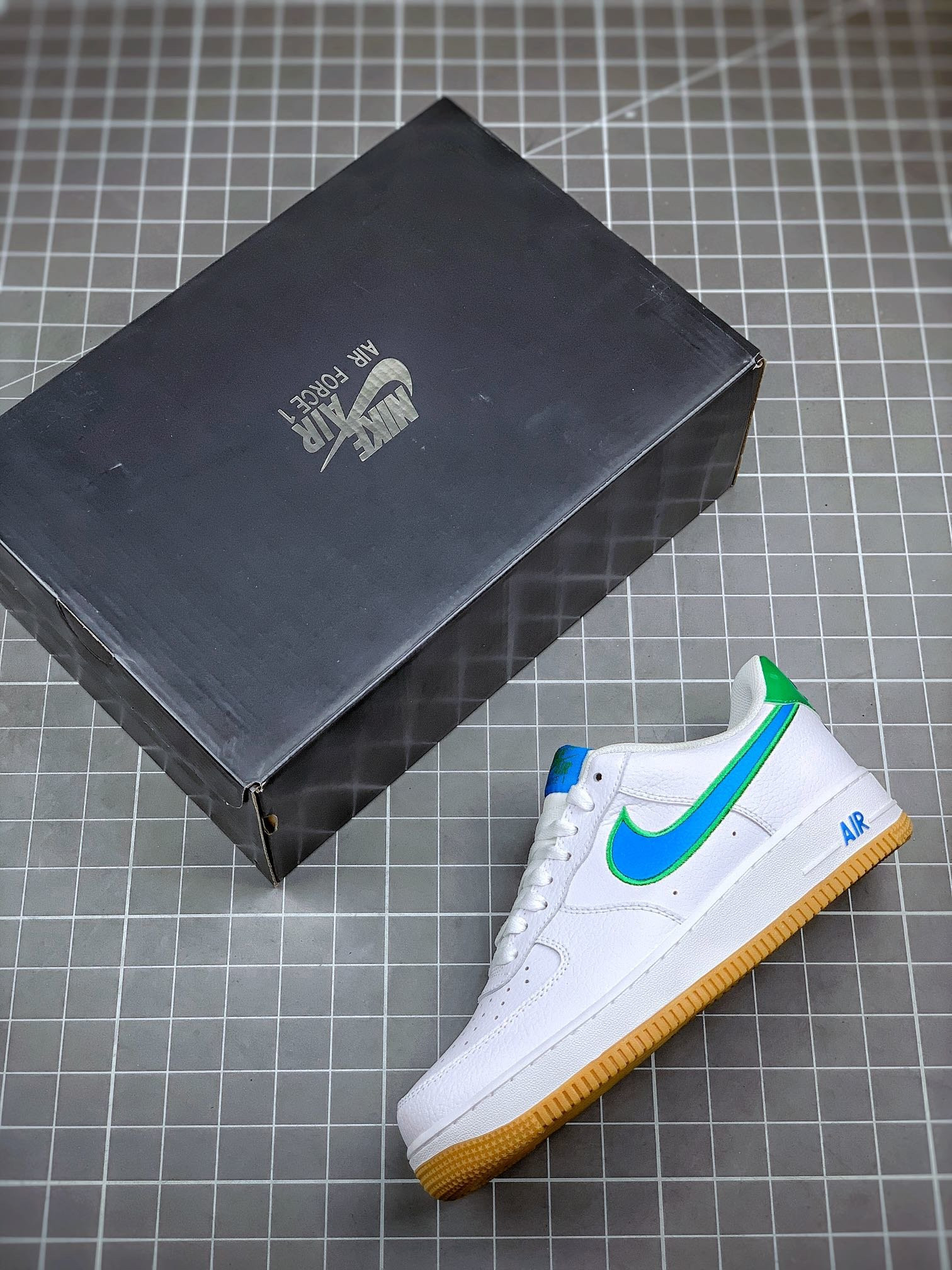 Nike Air Force 1 Low 07 White Blue Green For Sale