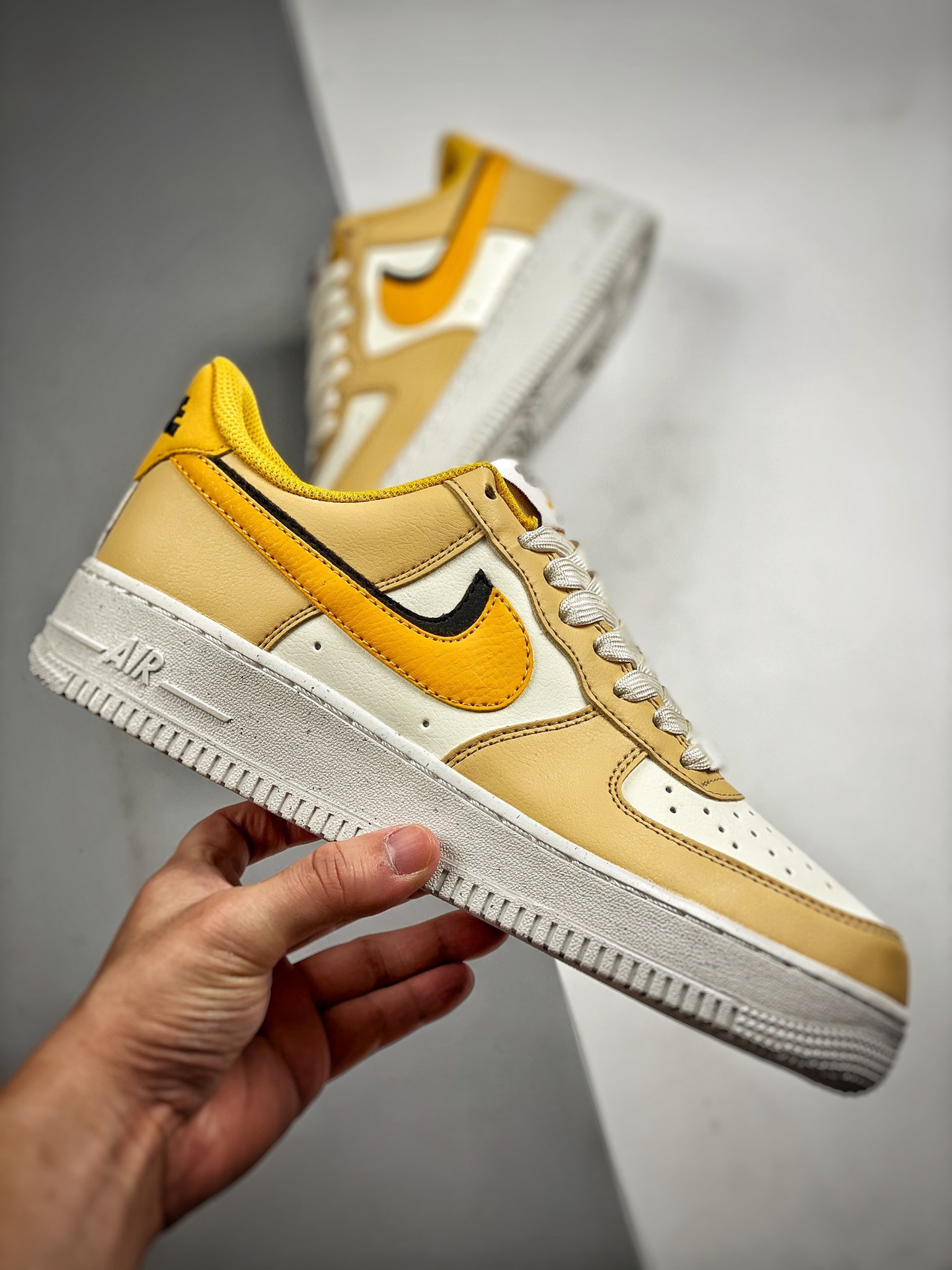 Nike Air Force 1 Low 82 White Tan Yellow For Sale