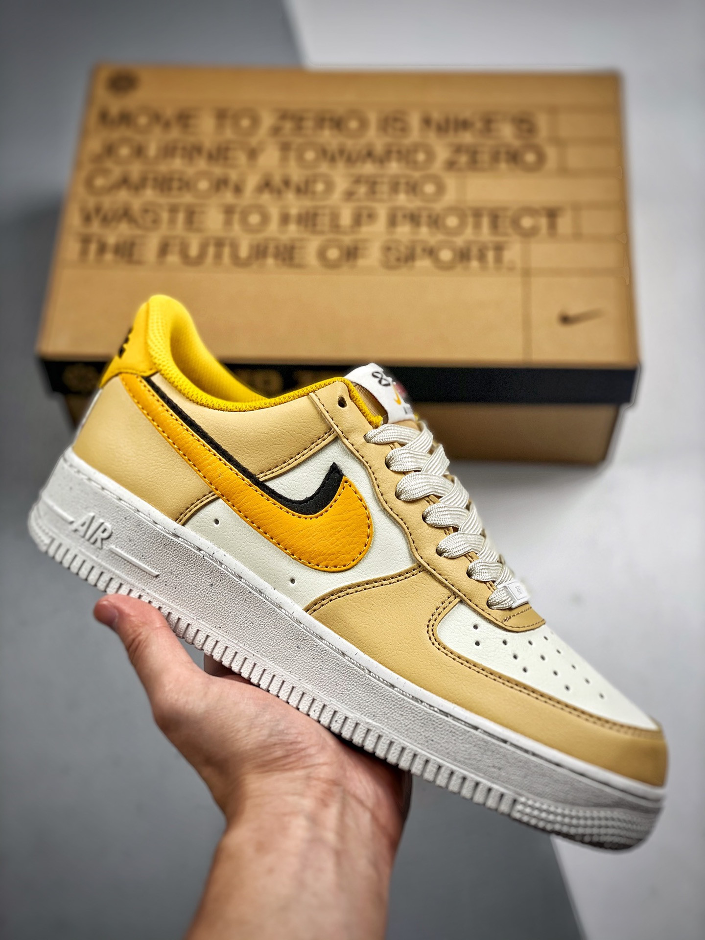 Nike Air Force 1 Low 82 White Tan Yellow For Sale