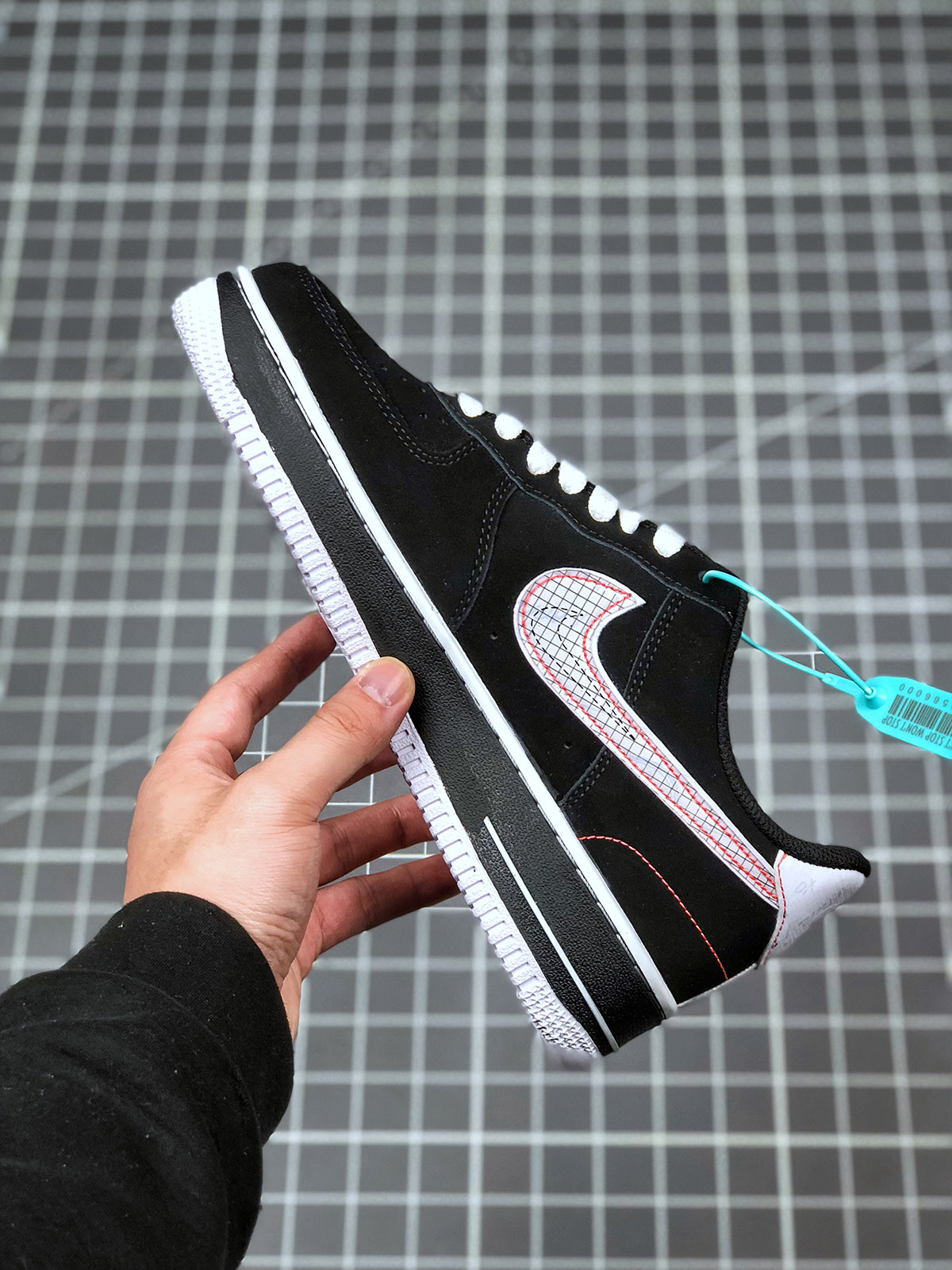 Nike Air Force 1 Low Black/White-Bright Crimson-Green Strike For Sale
