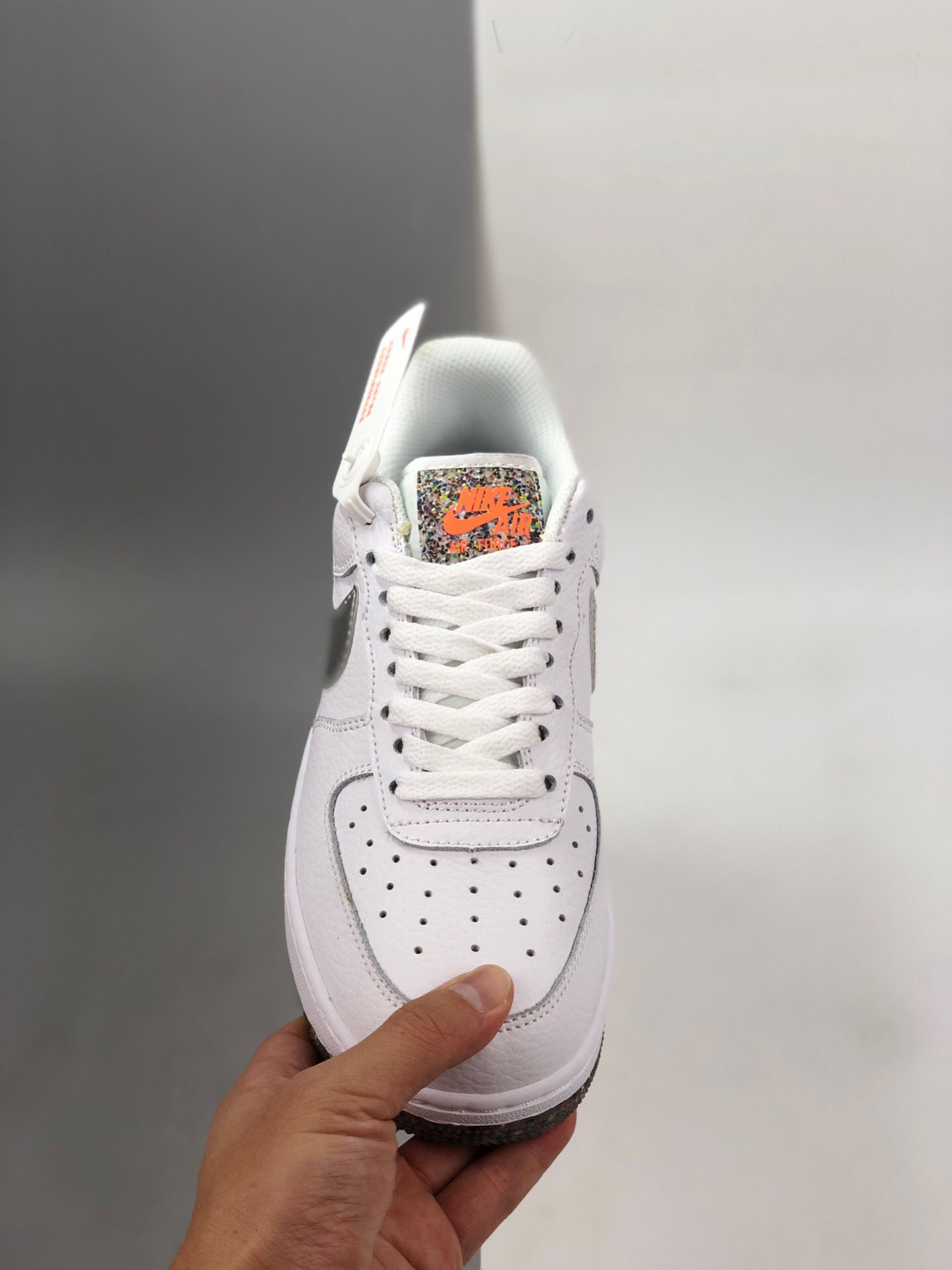 Nike Air Force 1 Low Crater White/Metallic Silver-Laser Orange For Sale