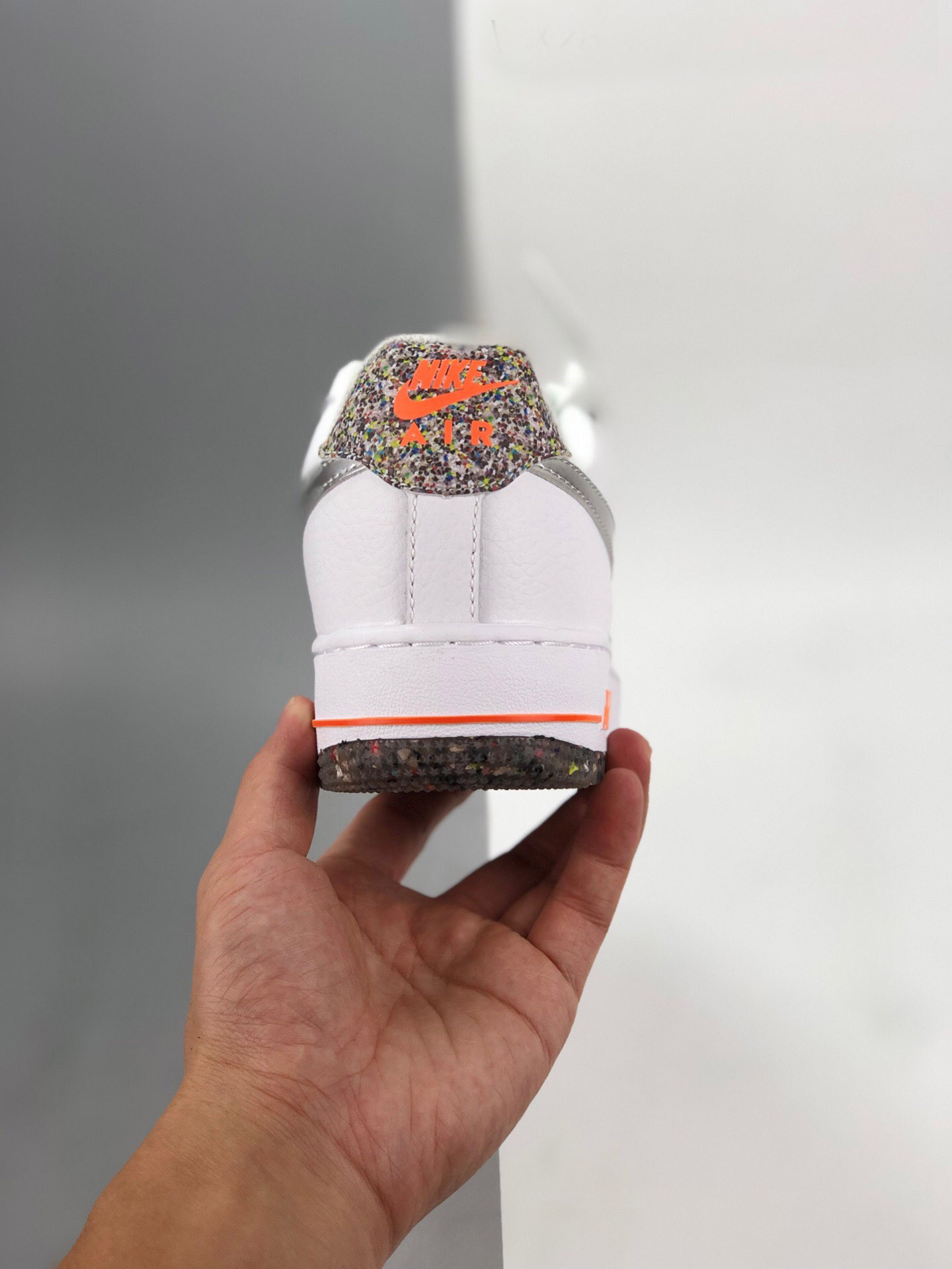 Nike Air Force 1 Low Crater White/Metallic Silver-Laser Orange For Sale