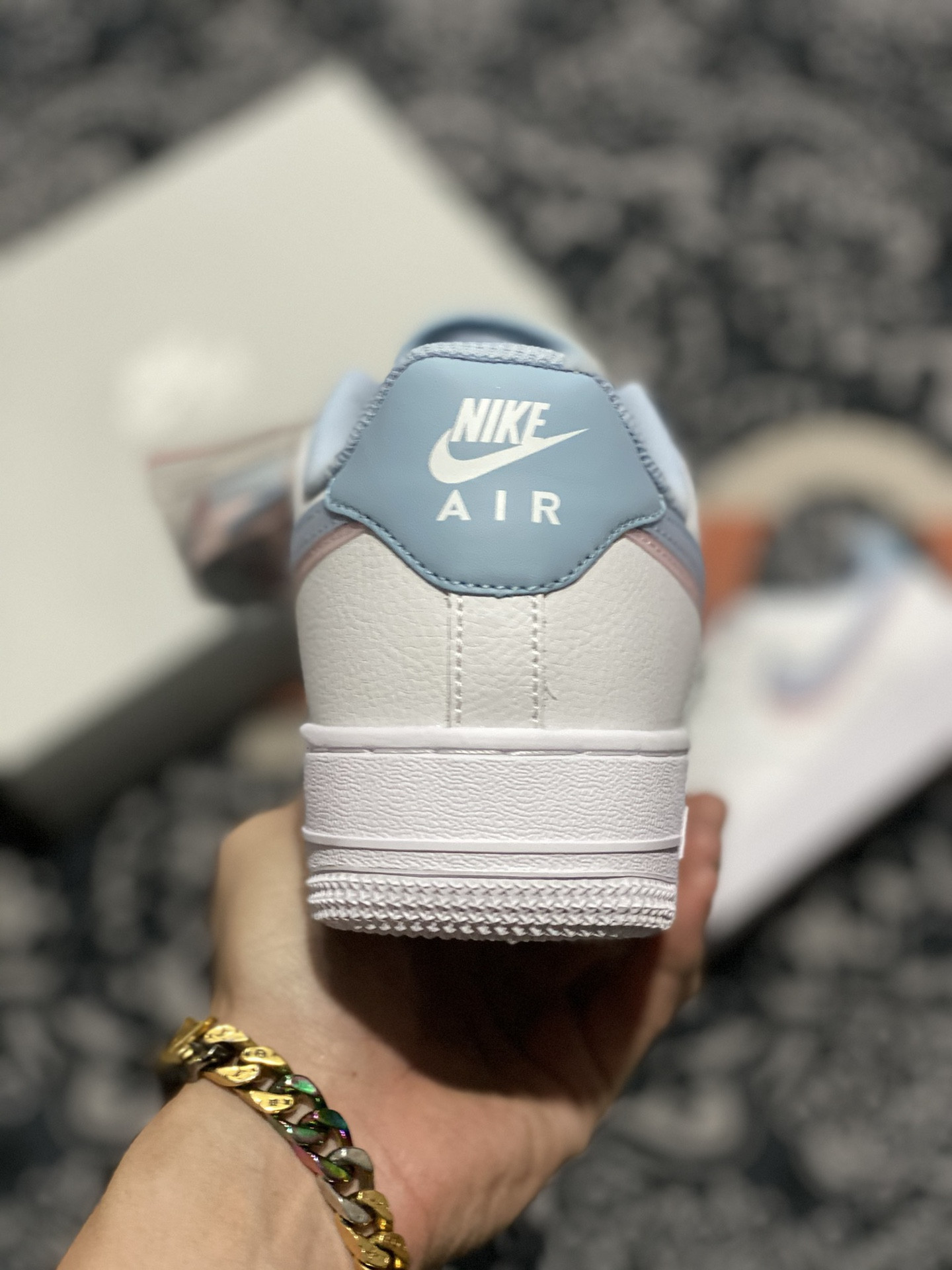Nike Air Force 1 Low ‘Double Swoosh’ White/Light Armory Blue-Arctic Punch For Sale