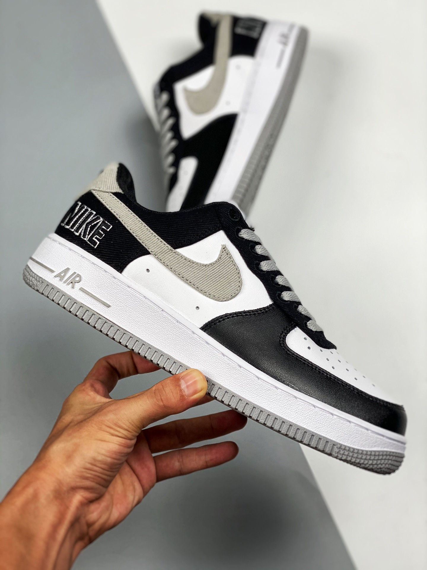 Nike Air Force 1 Low EMB Black/Fat Silver-White-Pine Green For Sale