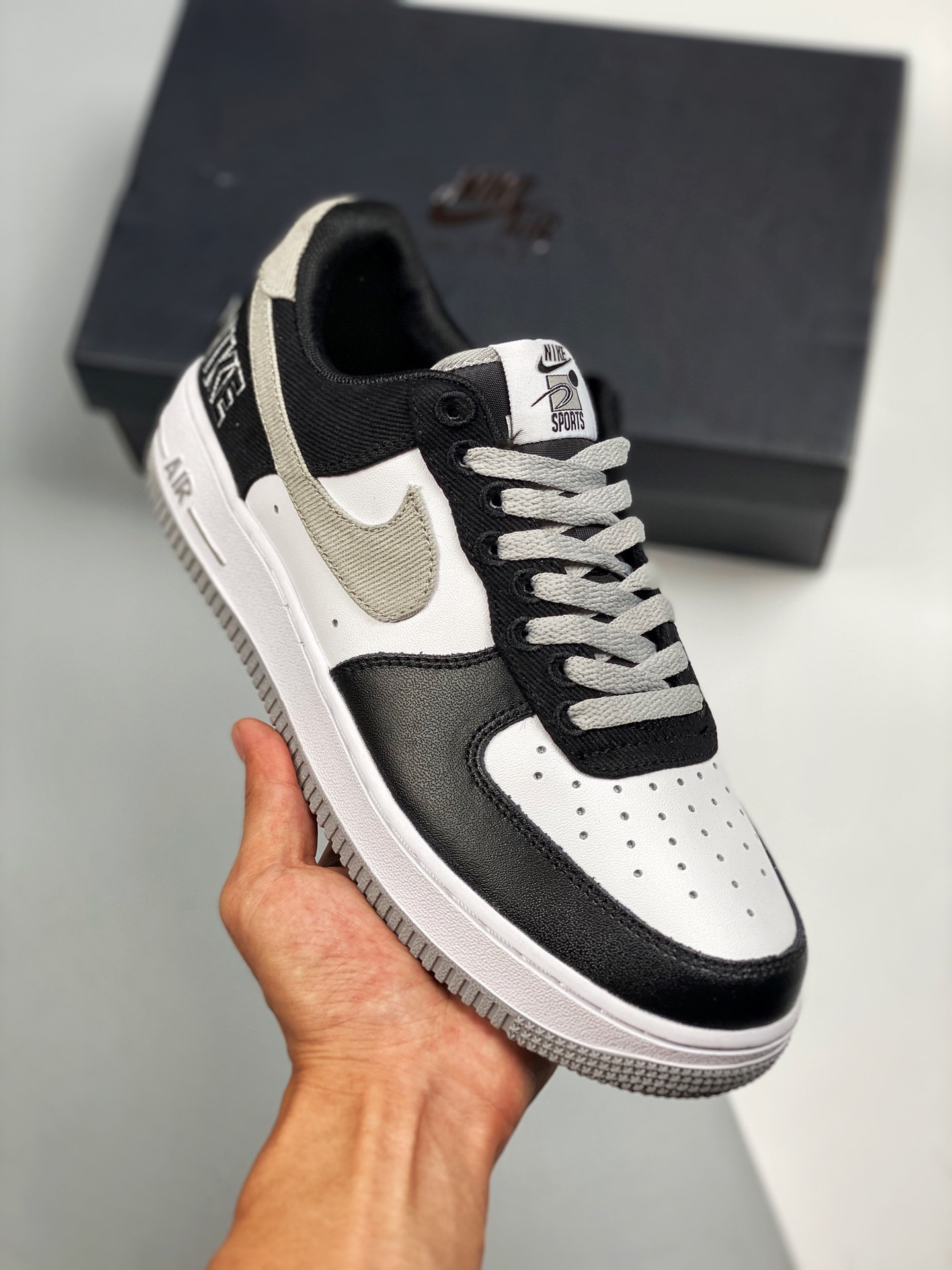 Nike Air Force 1 Low EMB Black/Fat Silver-White-Pine Green For Sale