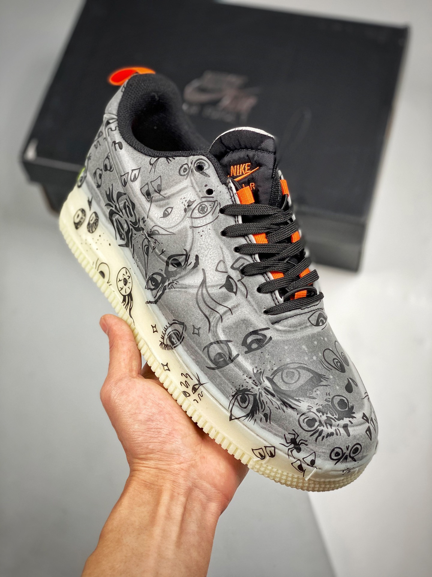 Nike Air Force 1 Low Experimental “Halloween” Black/Starfish/White For Sale