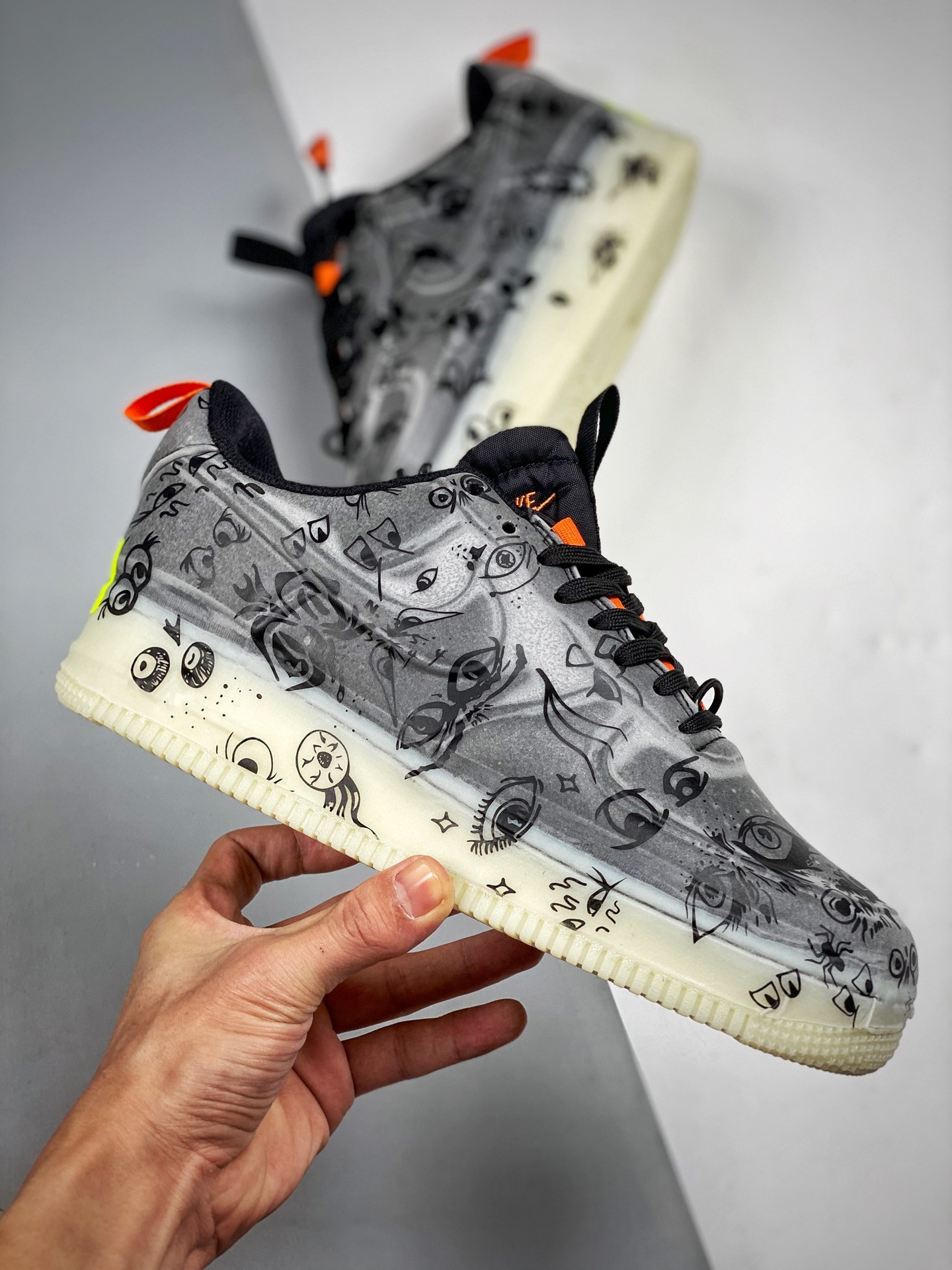 Nike Air Force 1 Low Experimental “Halloween” Black/Starfish/White For Sale