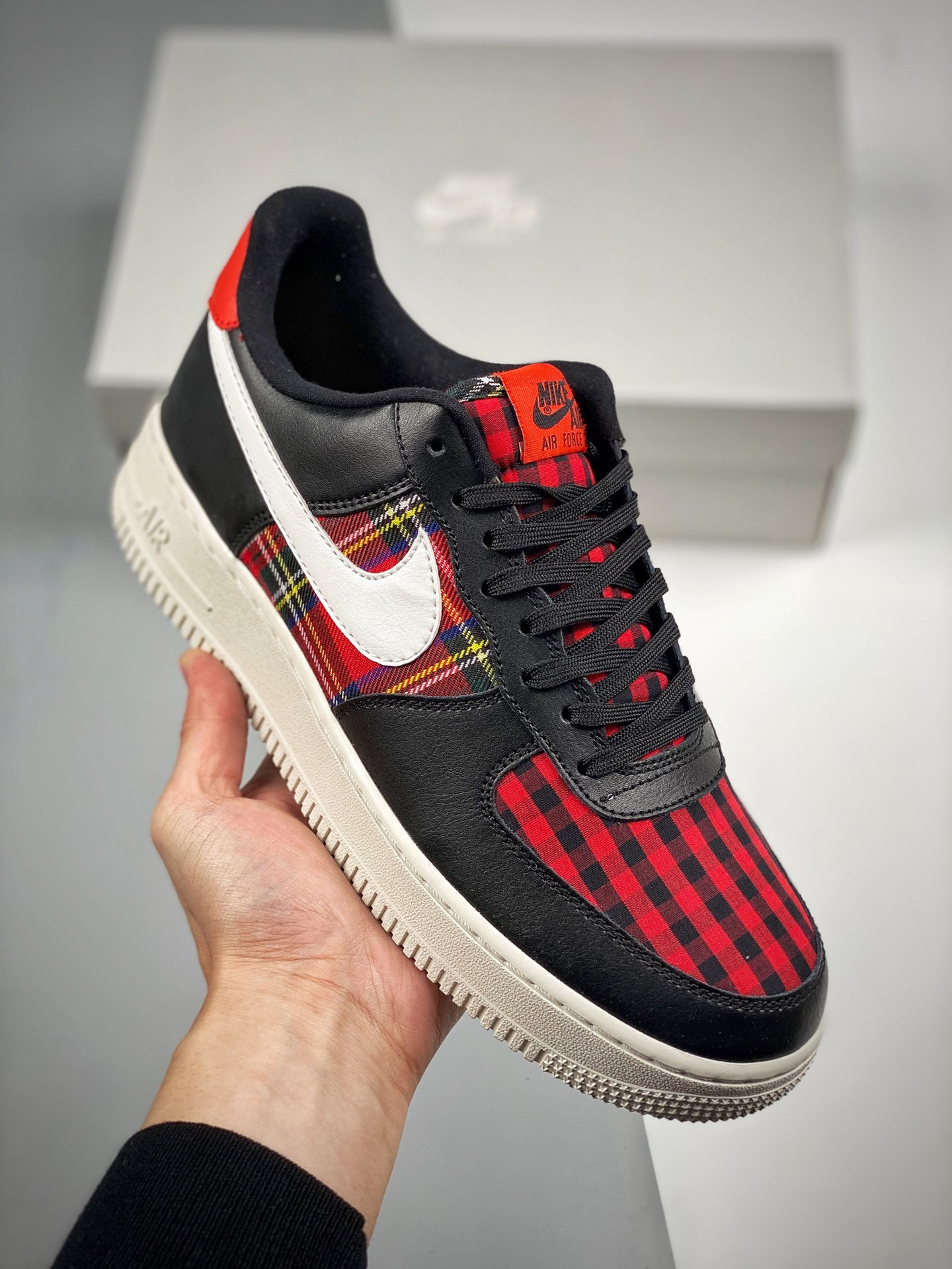 Nike Air Force 1 Low ‘Flannel’ Black/White-Habanero Red For Sale