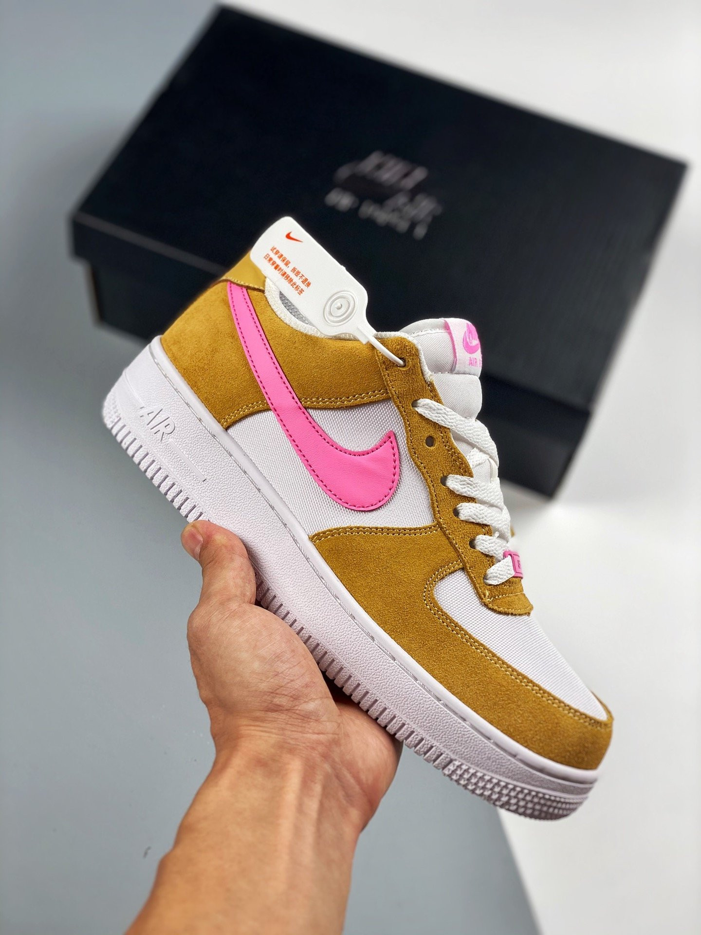 Nike Air Force 1 Low Flax White Pink For Sale