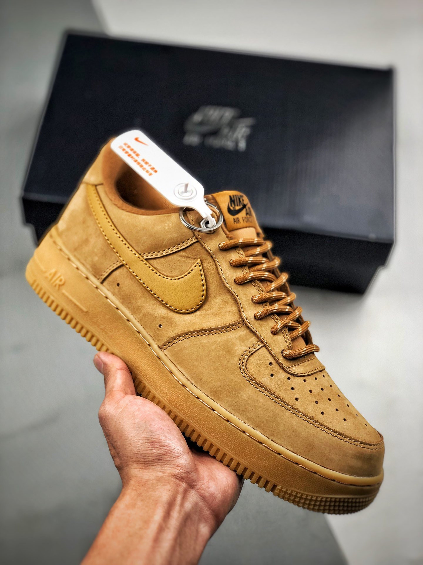 Nike Air Force 1 Low Flax/Gum Light Brown/Black/Wheat For Sale
