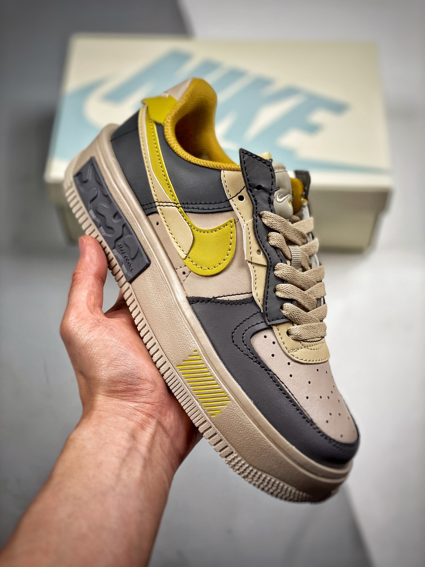 Nike Air Force 1 Low Fontanka Beach/Yellow-Dark Grey For Sale
