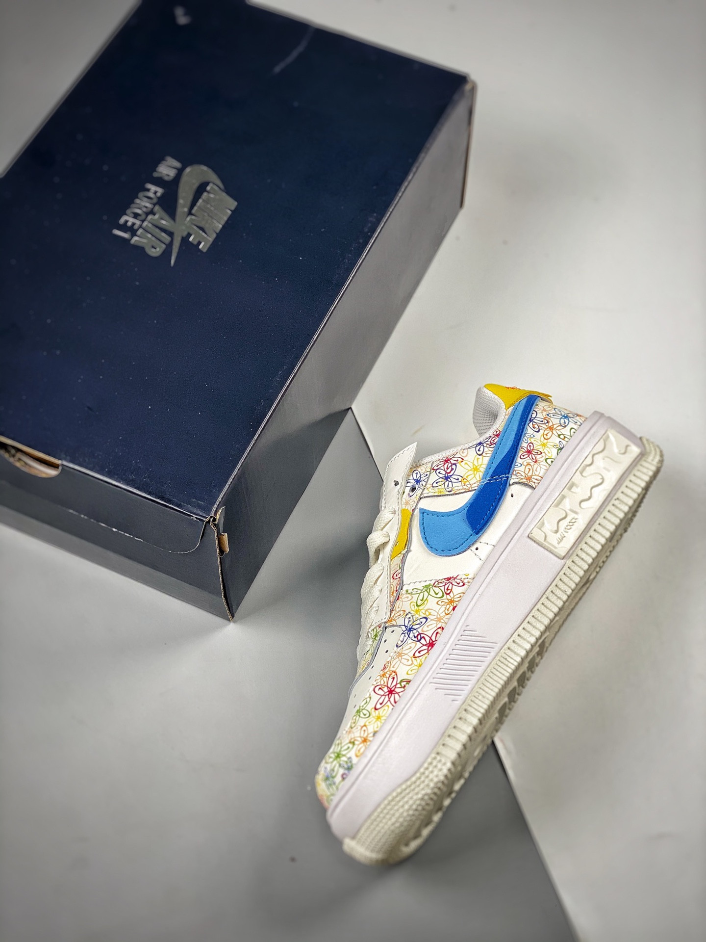 Nike Air Force 1 Low Fontanka “Flowers” Sail/University Blue/Vivid Sulfur For Sale