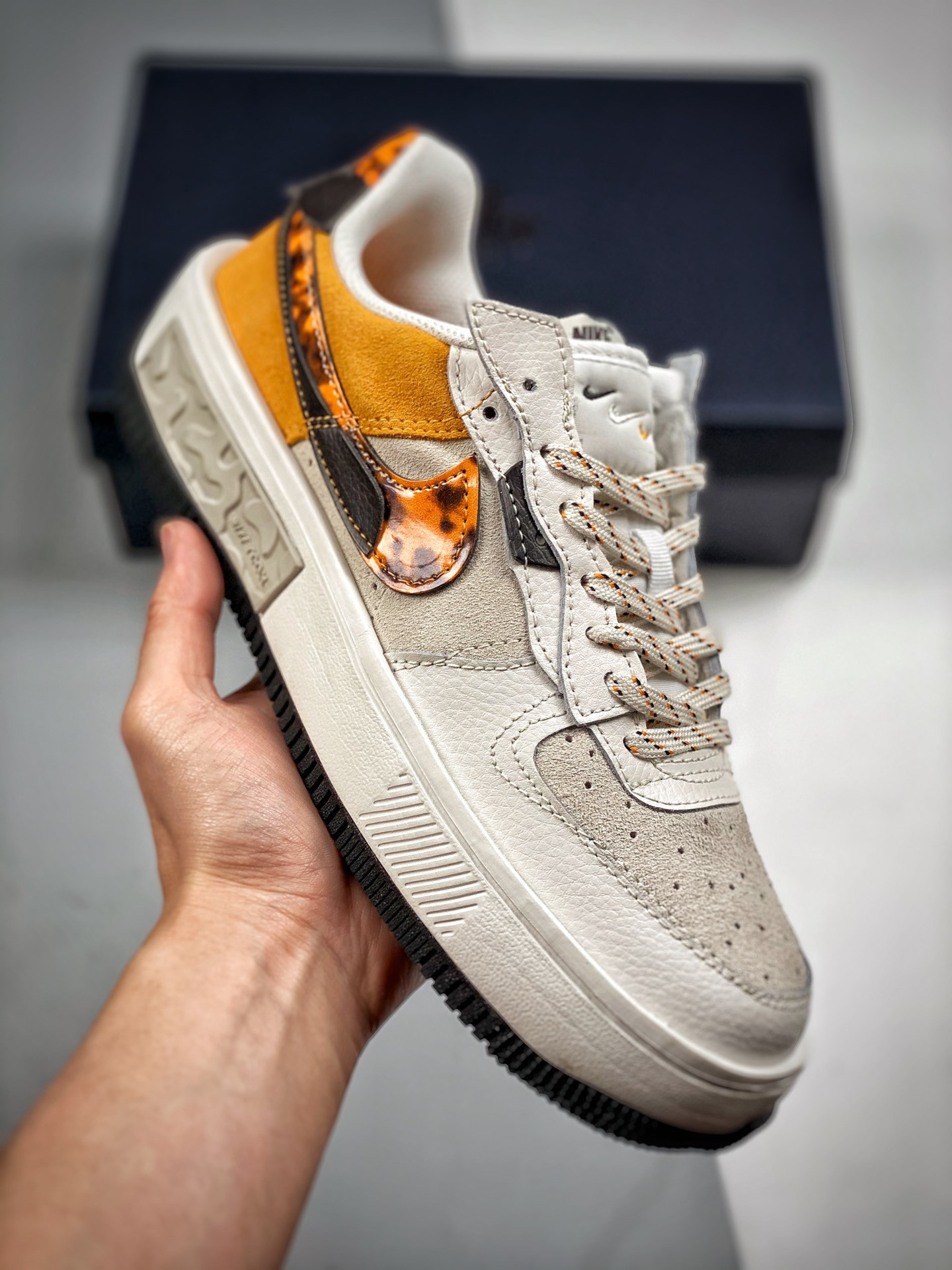 Nike Air Force 1 Low Fontanka Tortoise Shell Grey/Sail-Orange For Sale
