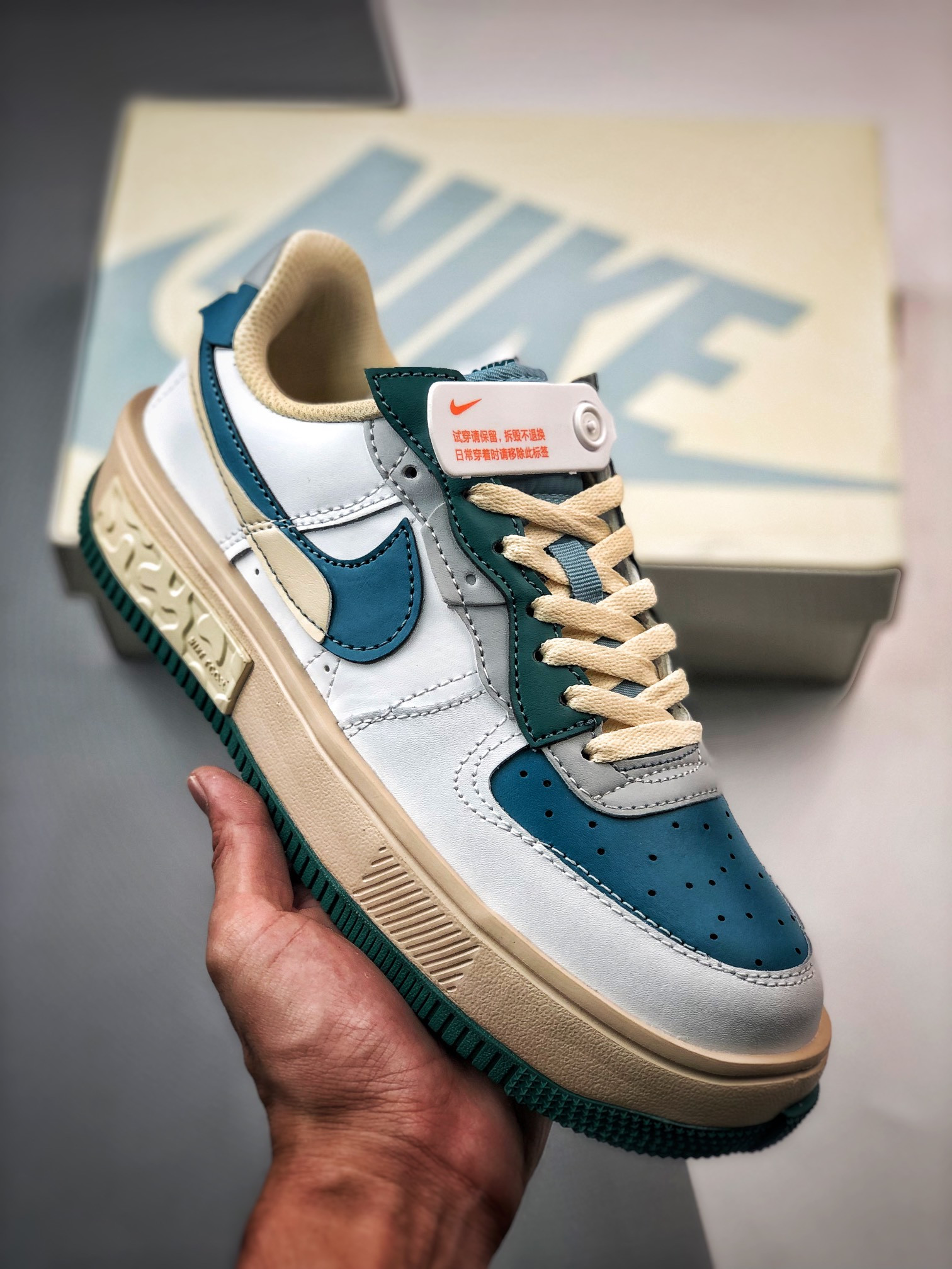 Nike Air Force 1 Low Fontanka White Blue Green For Sale