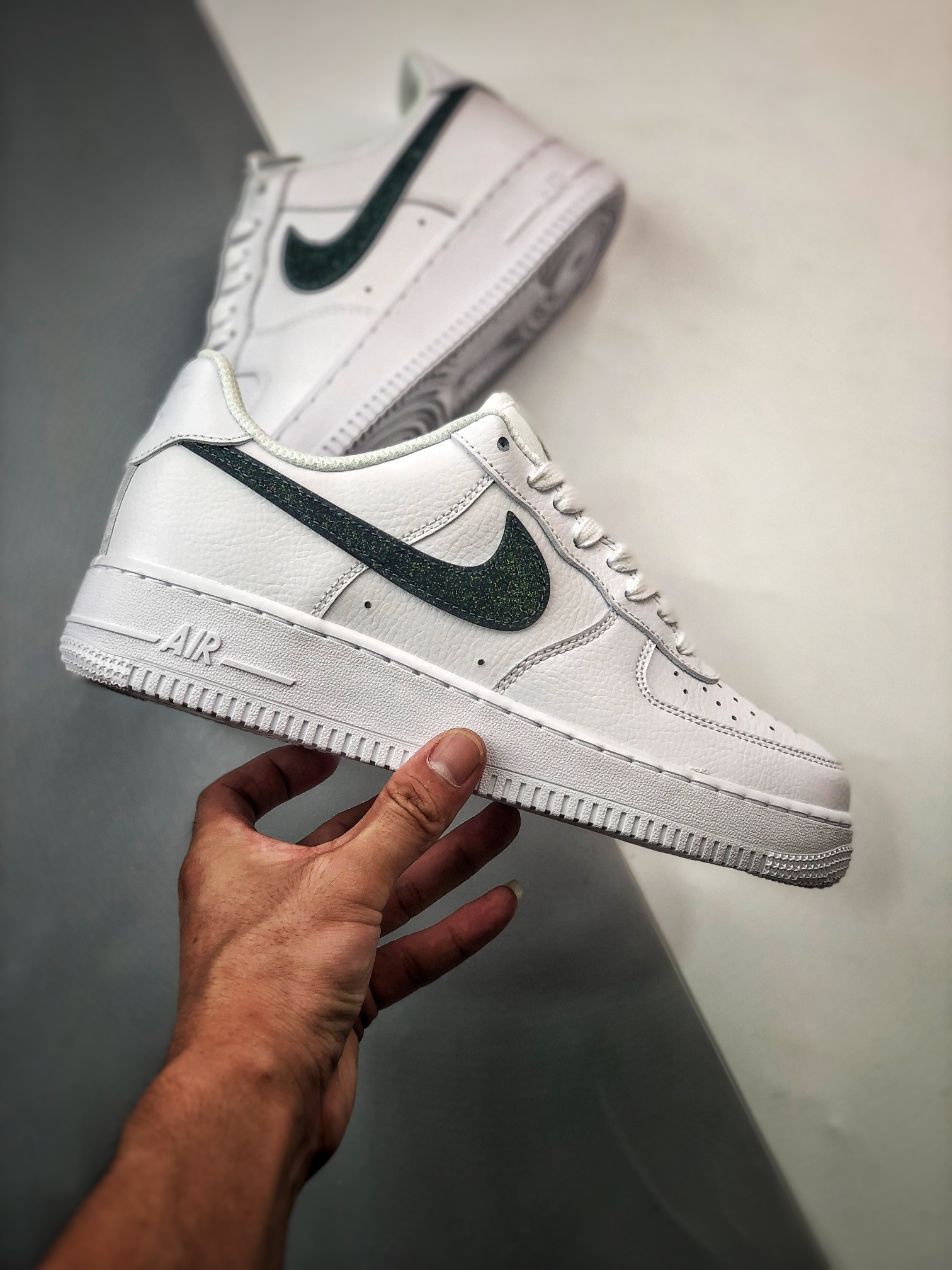Nike Air Force 1 Low Glitter Swoosh Green For Sale