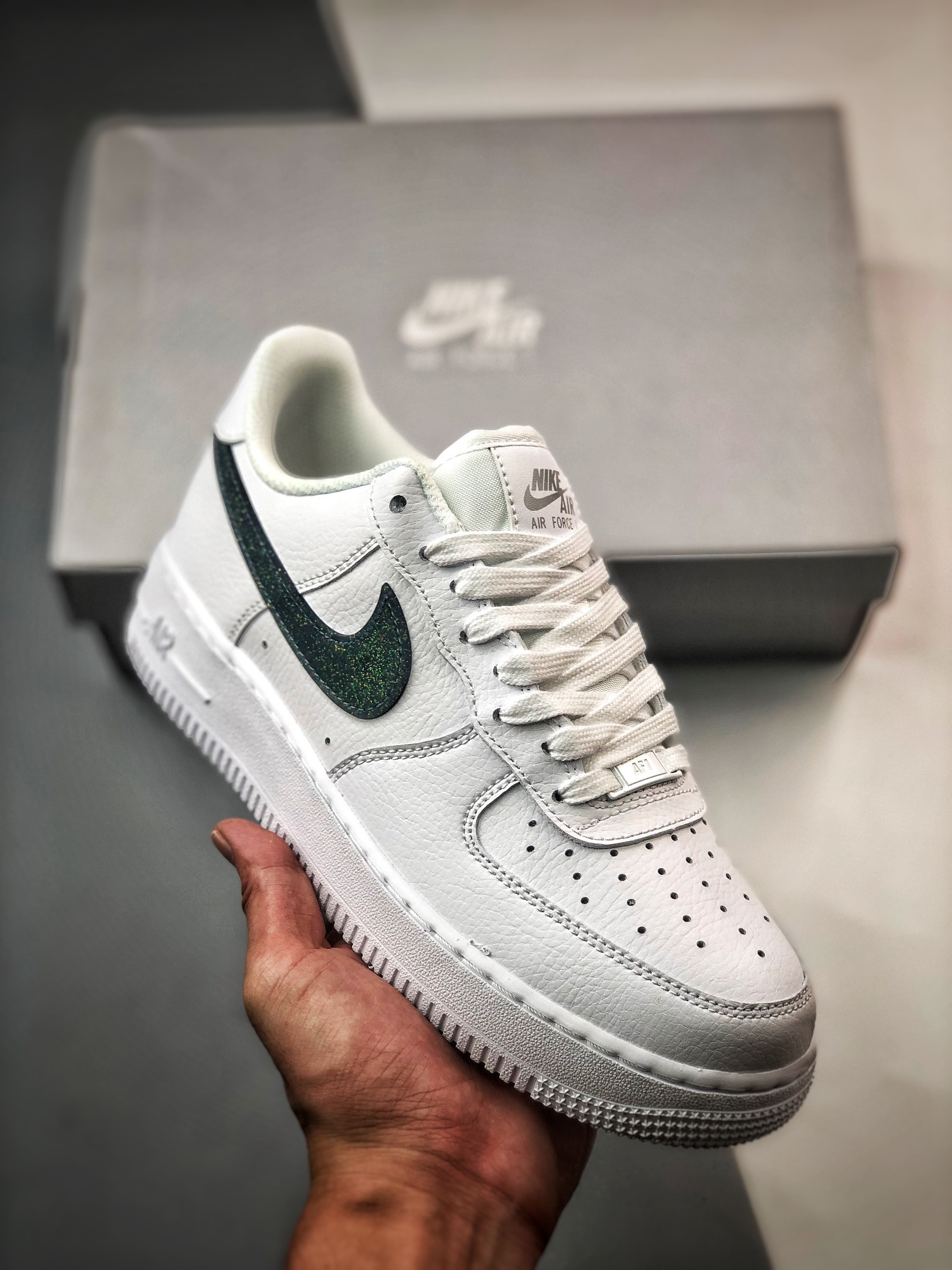 Nike Air Force 1 Low Glitter Swoosh Green For Sale