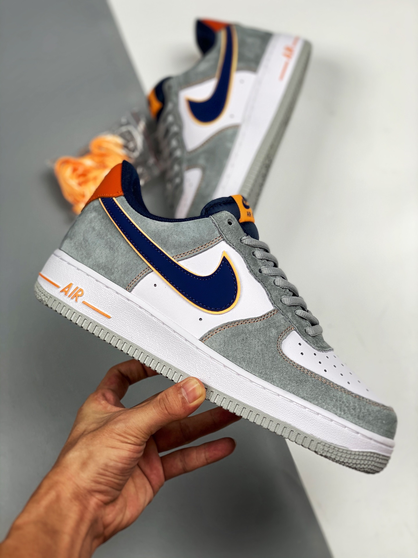 Nike Air Force 1 Low Grey White Navy For Sale