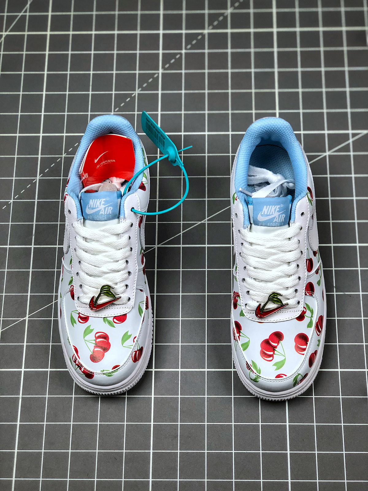 Nike Air Force 1 Low GS “Cherry” White/University Blue-Track Red For Sale