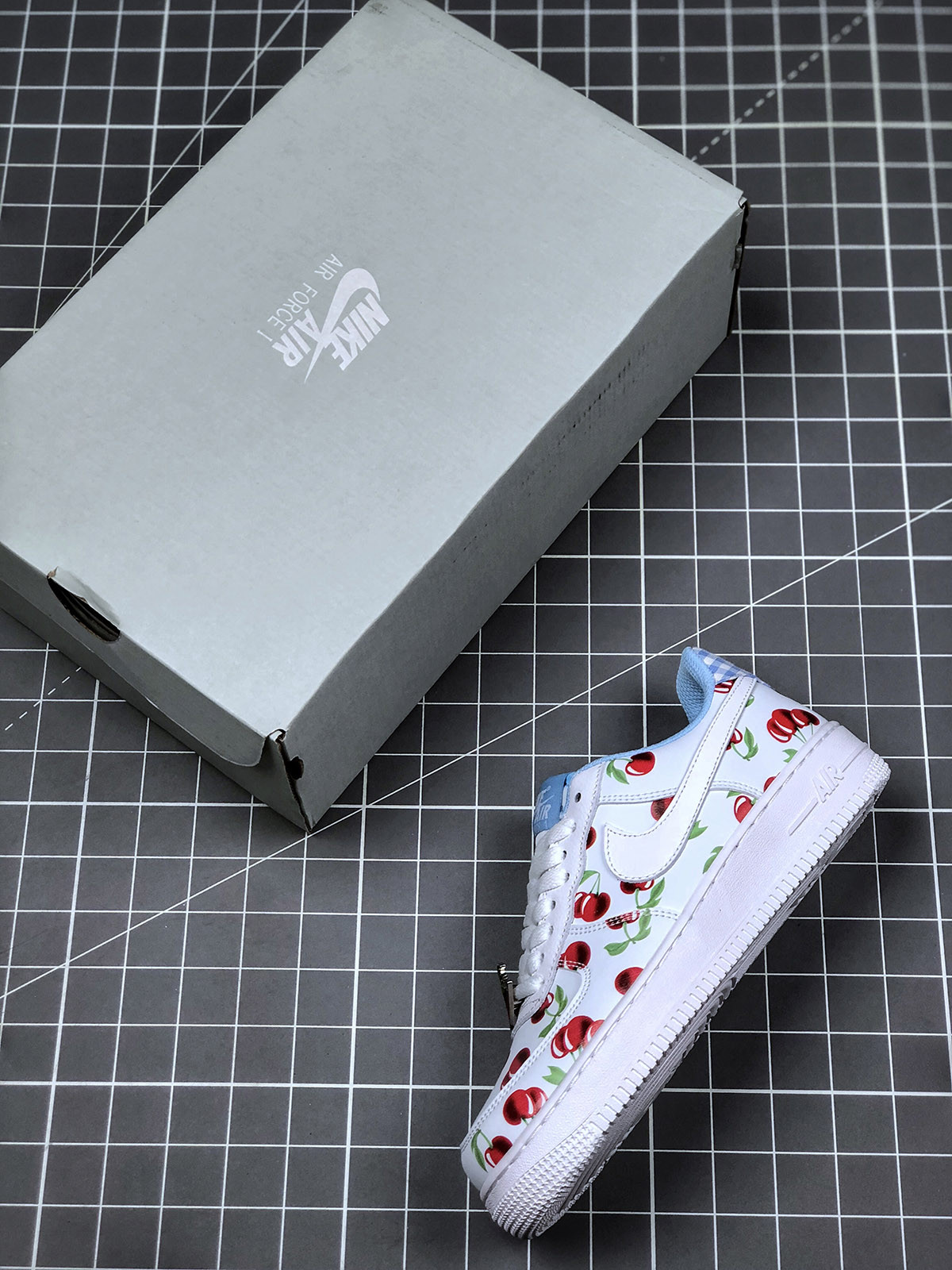 Nike Air Force 1 Low GS “Cherry” White/University Blue-Track Red For Sale