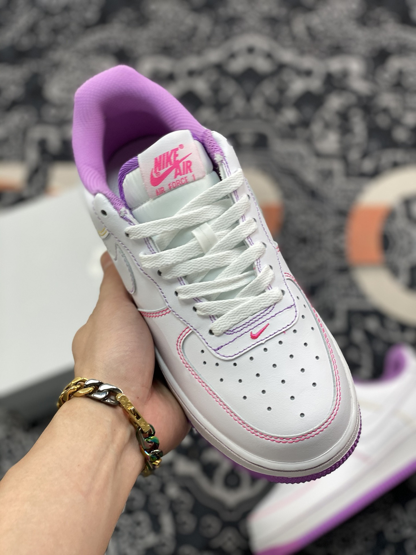 Nike Air Force 1 Low GS ‘Contrast Stitch Fuchsia Glow’ For Sale